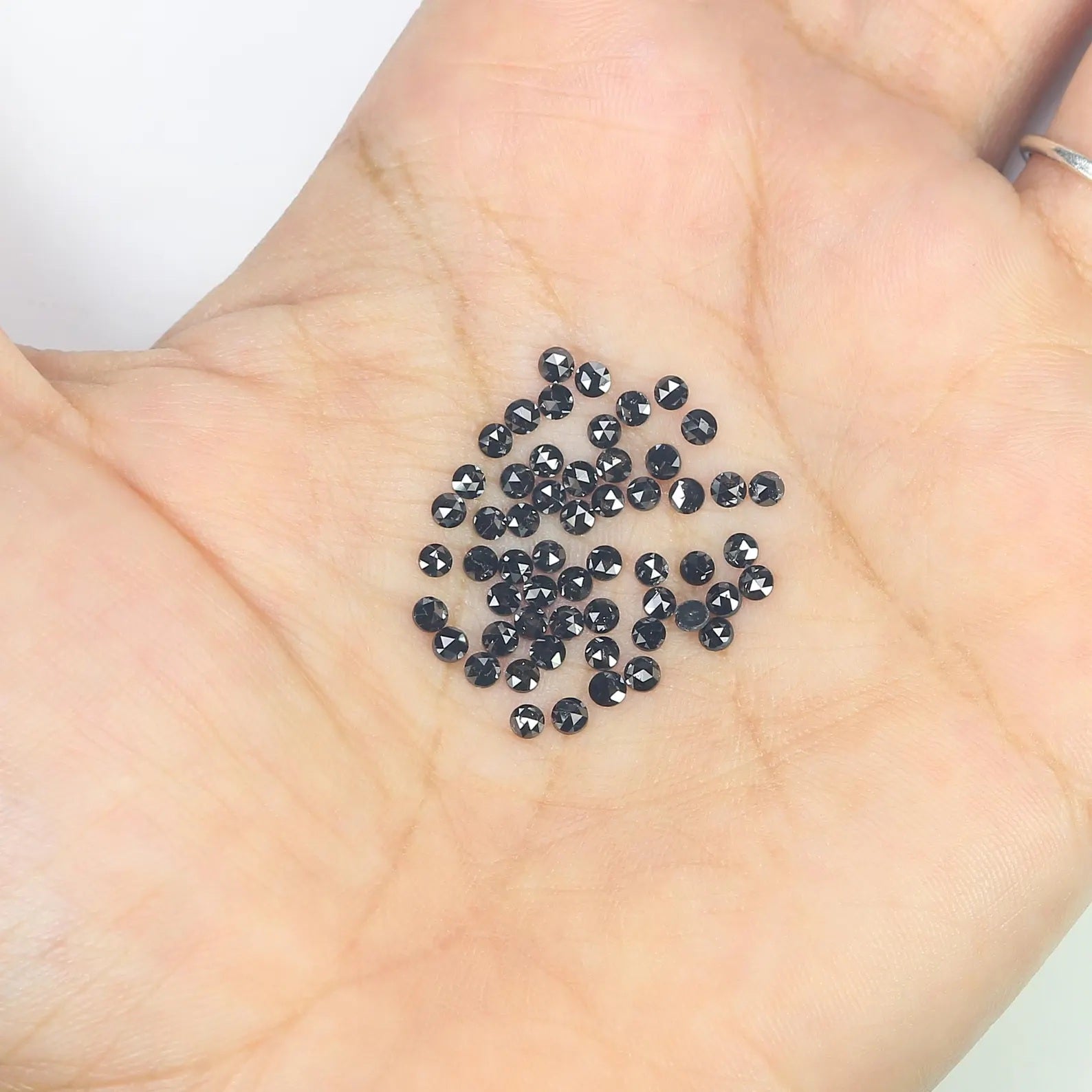 3.15 CT Natural Loose Round Shape Diamond Black Color Round Diamond 2.30 MM Natural Loose Diamond Black Color Round Rose Cut Diamond NQ1779