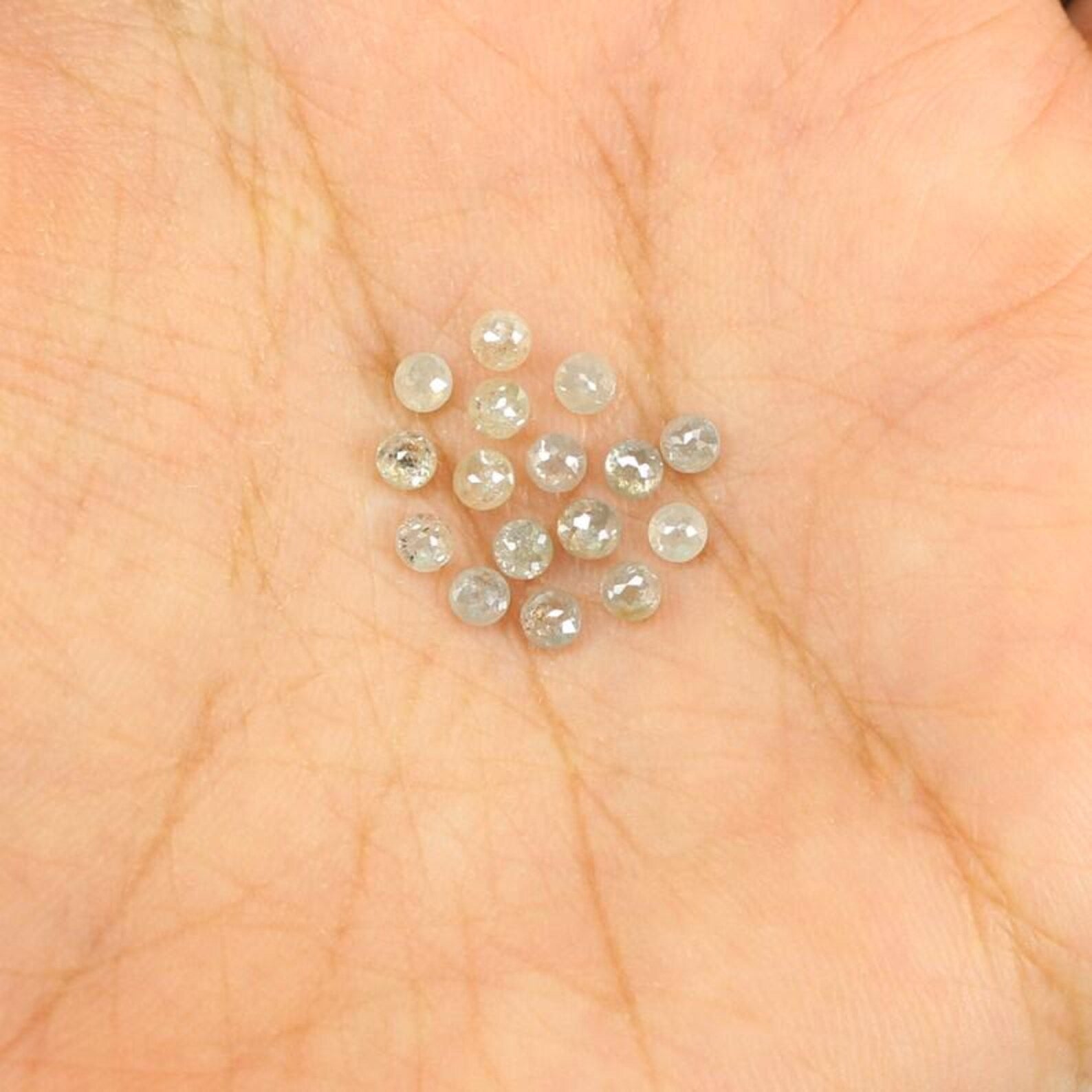 1.68 CT Natural Loose Round Shape Diamond Grey Color Round Diamond 2.60 MM Natural Loose Diamond Grey Color Round Rose Cut Diamond NQ7145