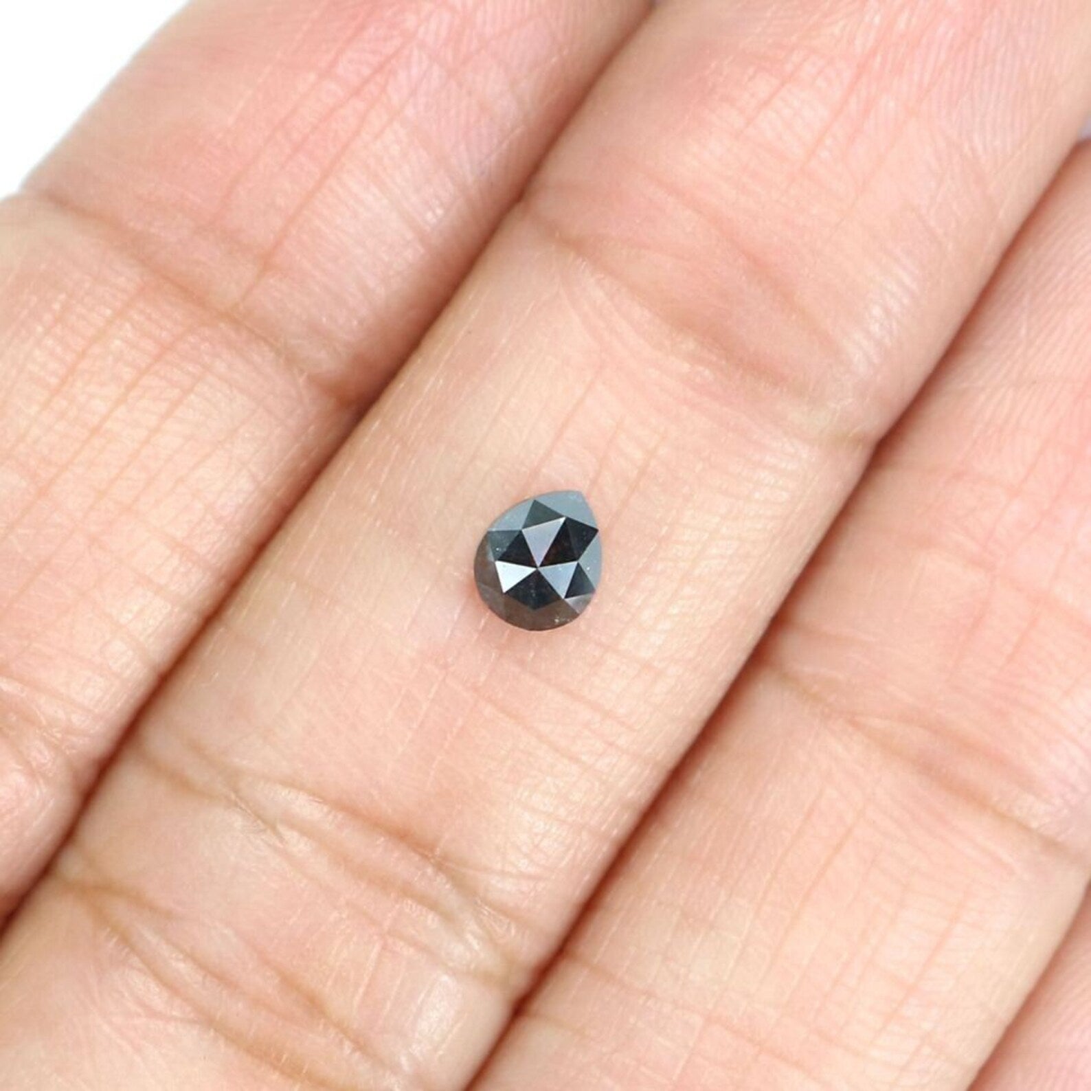 0.43 CT Natural Loose Pear Shape Diamond Black Color Pear Cut Diamond 4.70 MM Natural Loose Diamond Black Color Pear Rose Cut Diamond NQ9257
