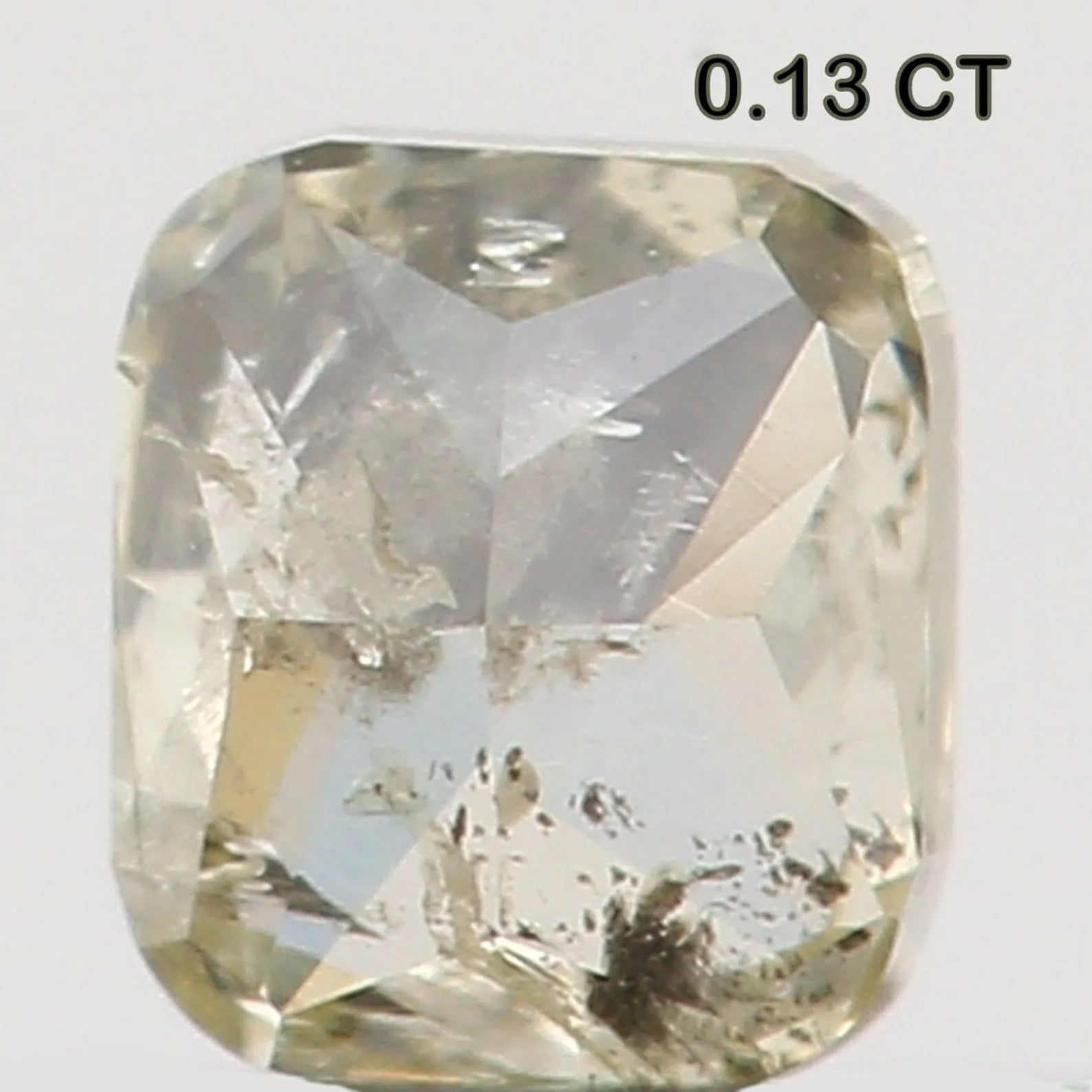 0.13 Ct Natural Loose Diamond Cushion Light Yellow Color I2 Clarity 2.90 MM N7392