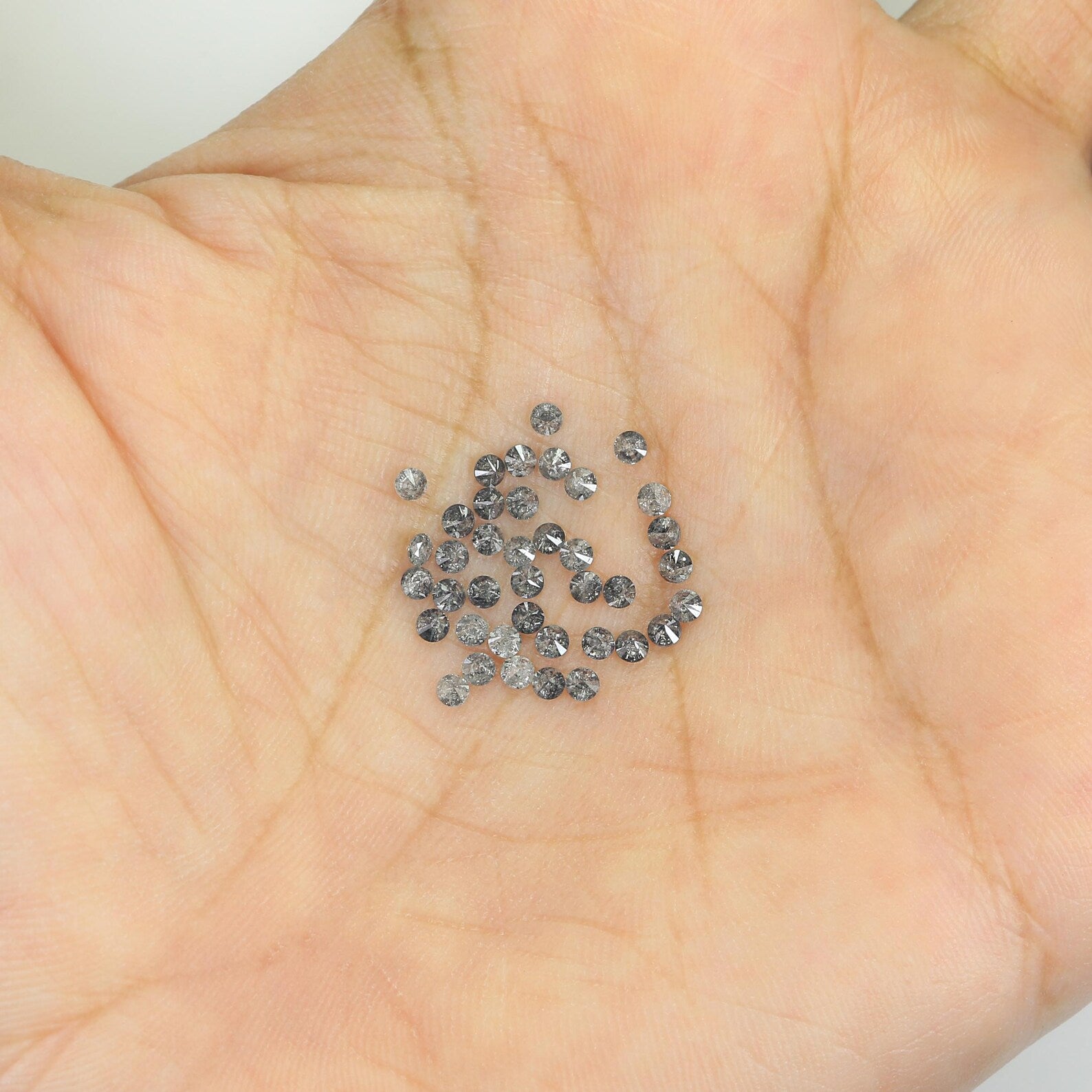 1.24 Ct Natural Loose Round Shape Diamond Salt And Pepper Round Diamond 1.90 MM Natural Black Grey Color Round Brilliant Cut Diamond NQ853