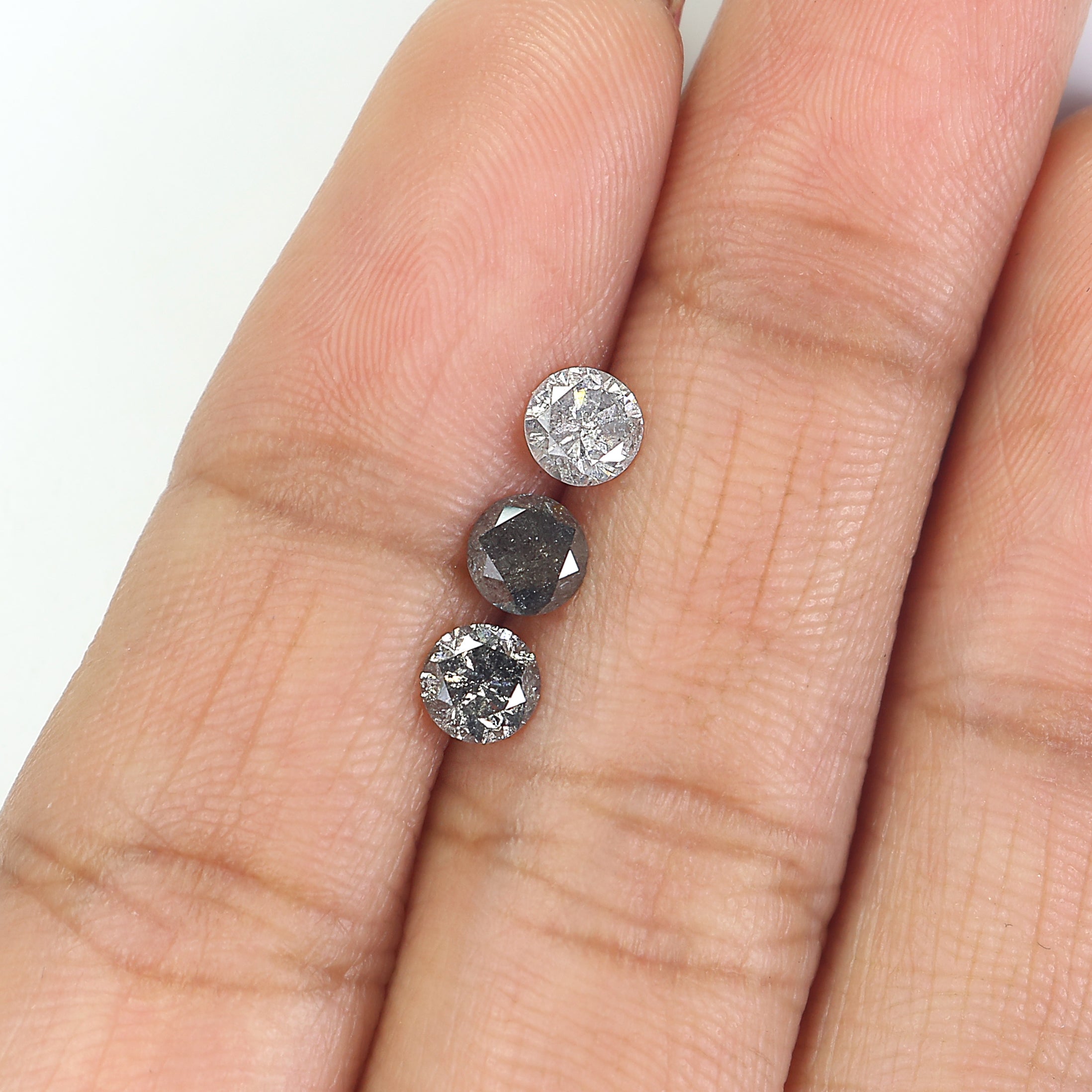 0.97 Ct Natural Loose Round Shape Diamond Salt And Pepper Round Diamond 4.20 MM Natural Loose Diamond Round Brilliant Cut Diamond LQ1374