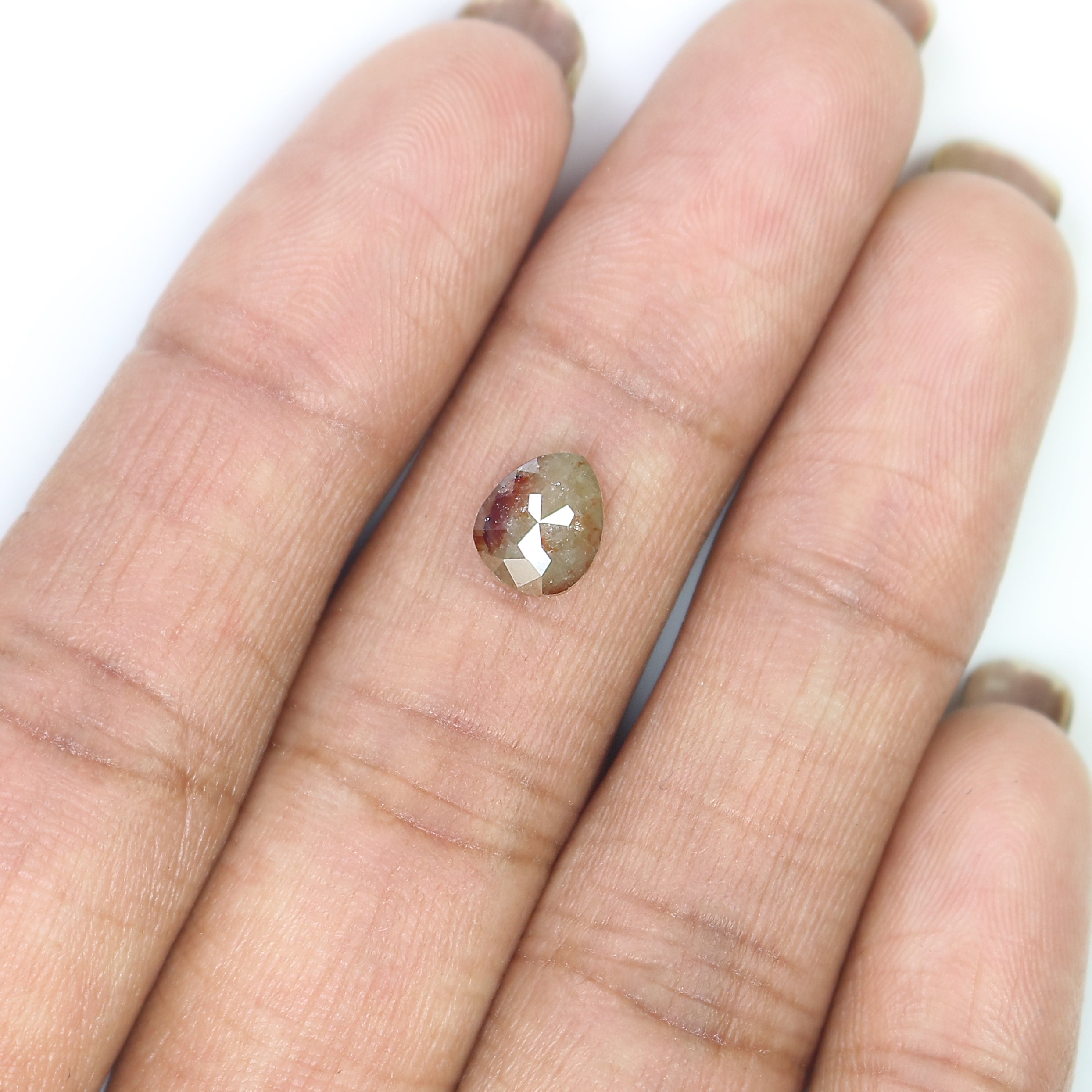 1.28 CT Natural Loose Pear Shape Diamond Brown Color Pear Cut Diamond 7.50 MM Natural Loose Grey Color Diamond Pear Rose Cut Diamond LQ6718