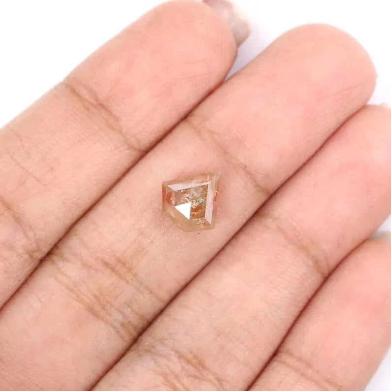 2.30 CT Natural Loose Shield Shape Diamond Grey Color Shield Cut Diamond 8.50 MM Natural Diamond Brown Color Shield Rose Cut Diamond QN505