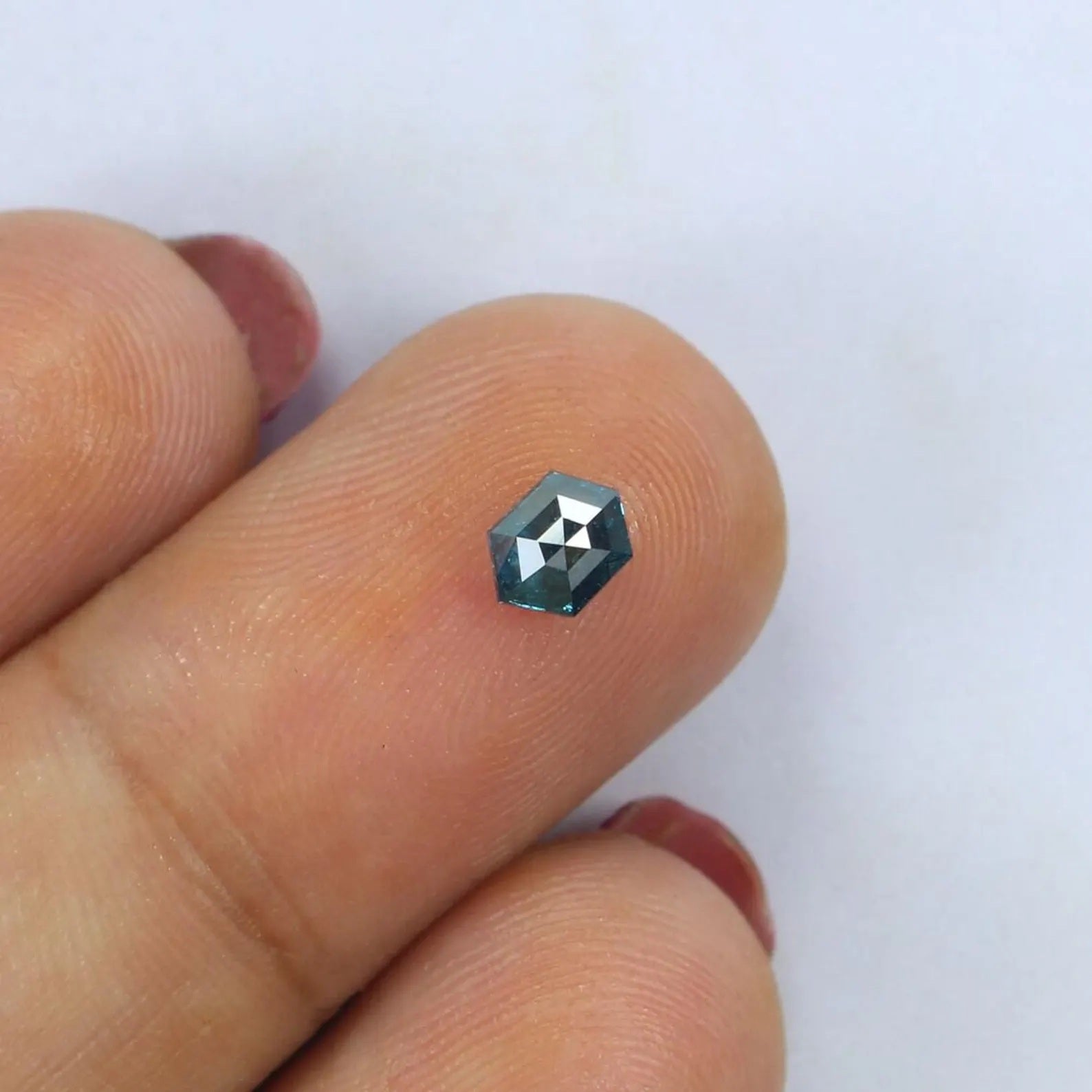 0.34 CT Natural Loose Hexagon Shape Diamond Blue Color Hexagon Cut Diamond 5.05 MM Natural Loose Blue Color Hexagon Rose Cut Diamond NQ209