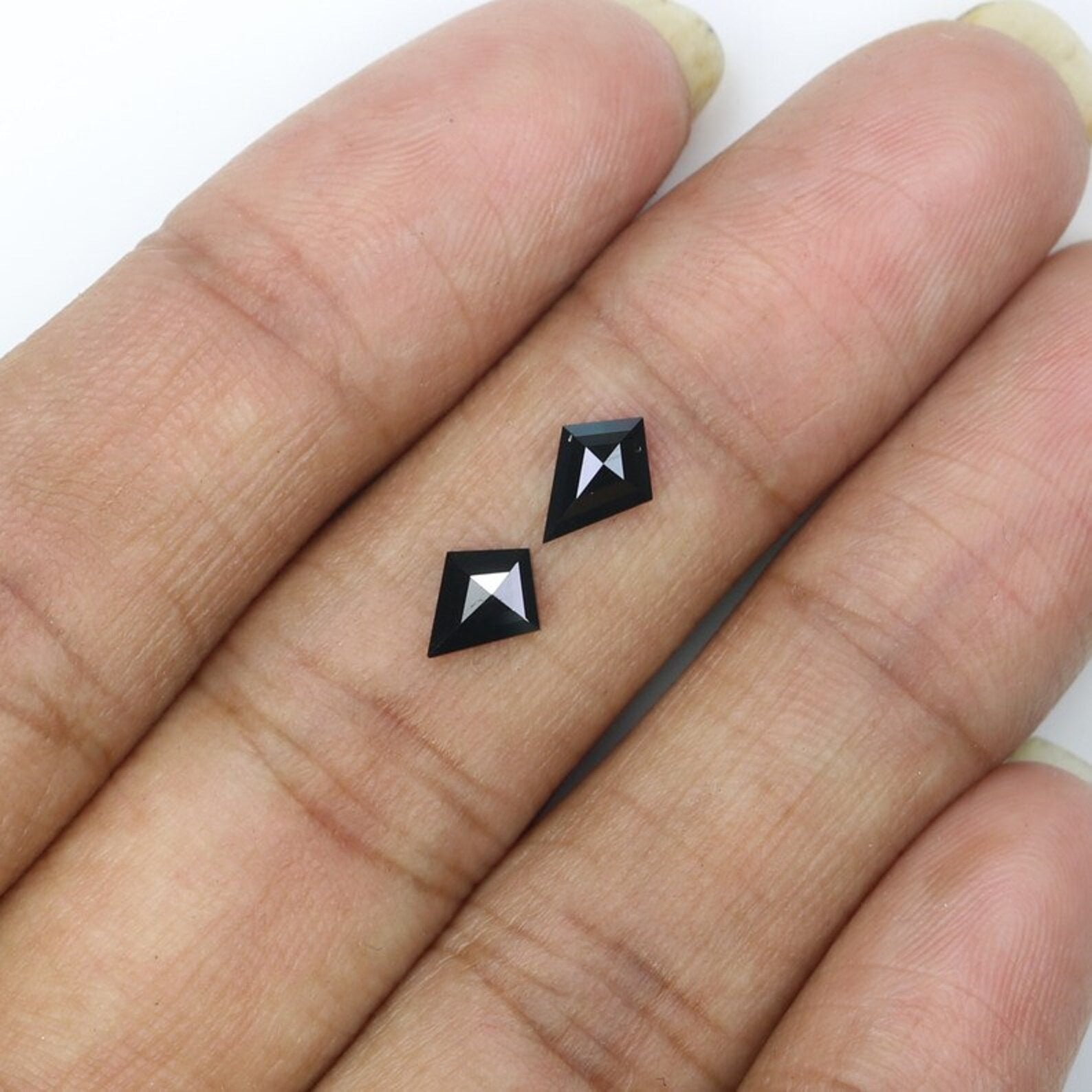 0.64 CT Natural Loose Kite Shape Pair Diamond Black Color Kite Cut Diamond 7.15 MM Natural Loose Diamond Kite Shape Rose Cut Diamond NQ2291