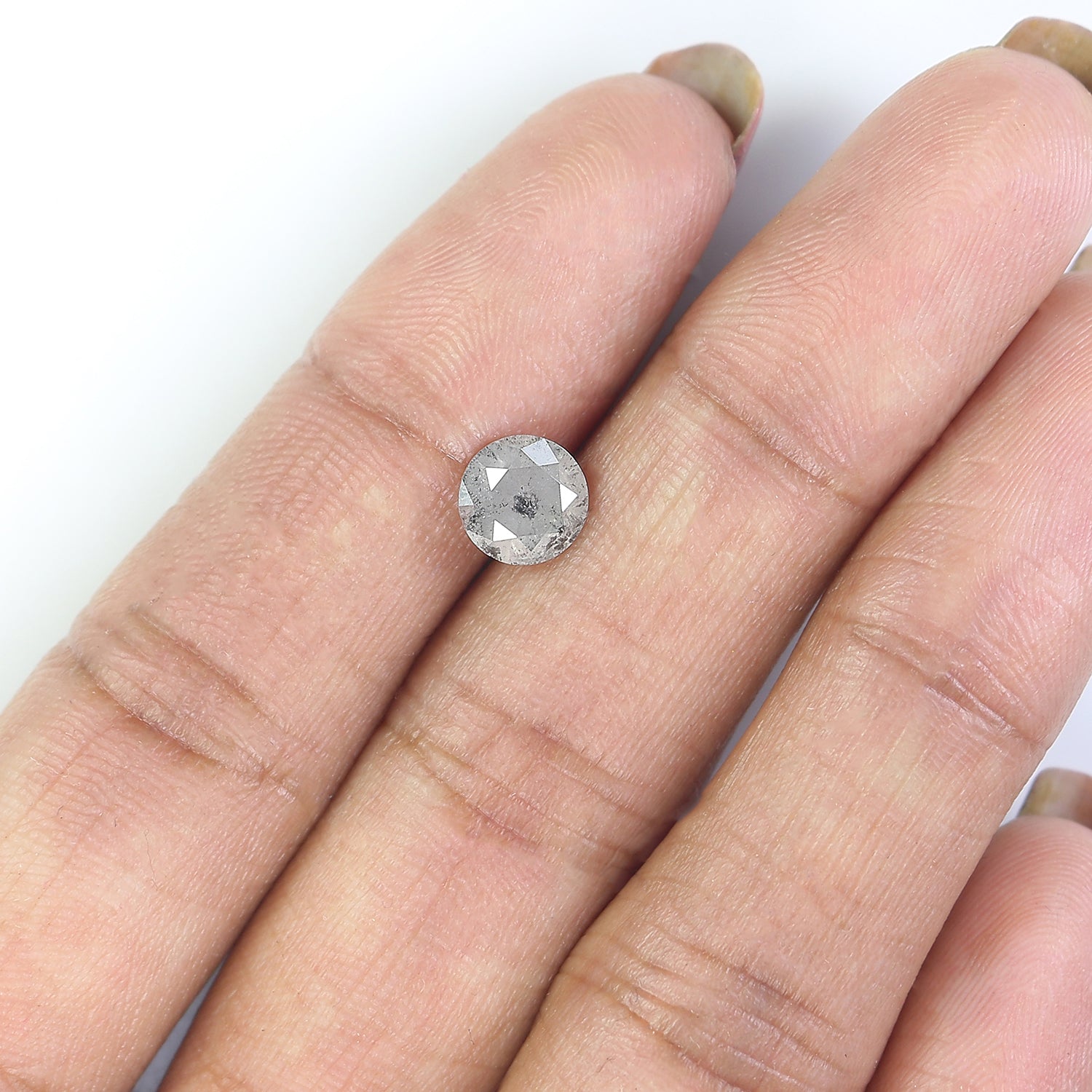 1.40 CT Natural Loose Round Shape Diamond Grey Color Round Cut Diamond 6.80 MM Natural Loose Grey Diamond Round Brilliant Cut Diamond LQ240