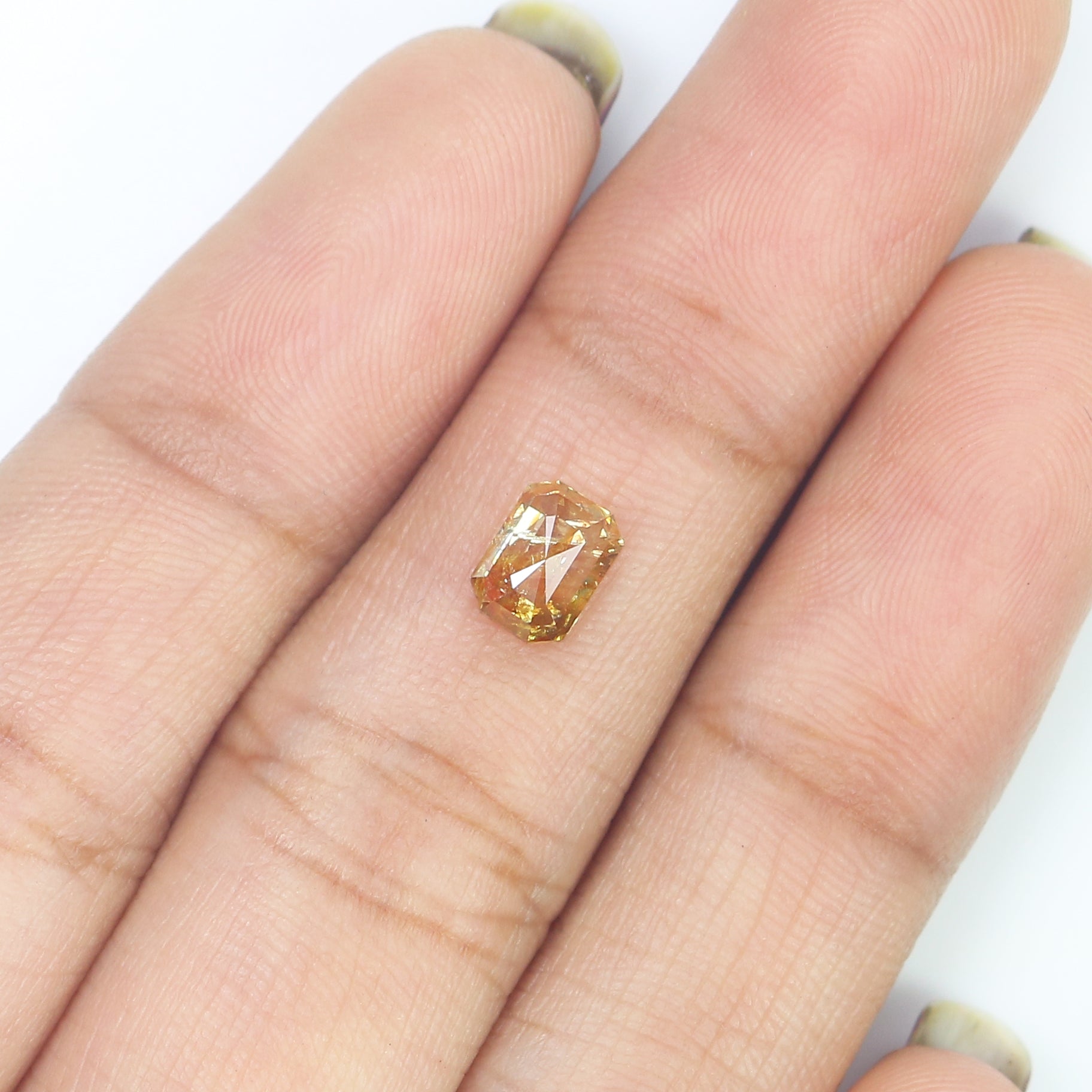 0.75 CT Natural Loose Emerald Shape Diamond Yellow Color Emerald Cut Diamond 6.10 MM Natural Yellow Diamond Emerald Rose Cut Diamond LQ359