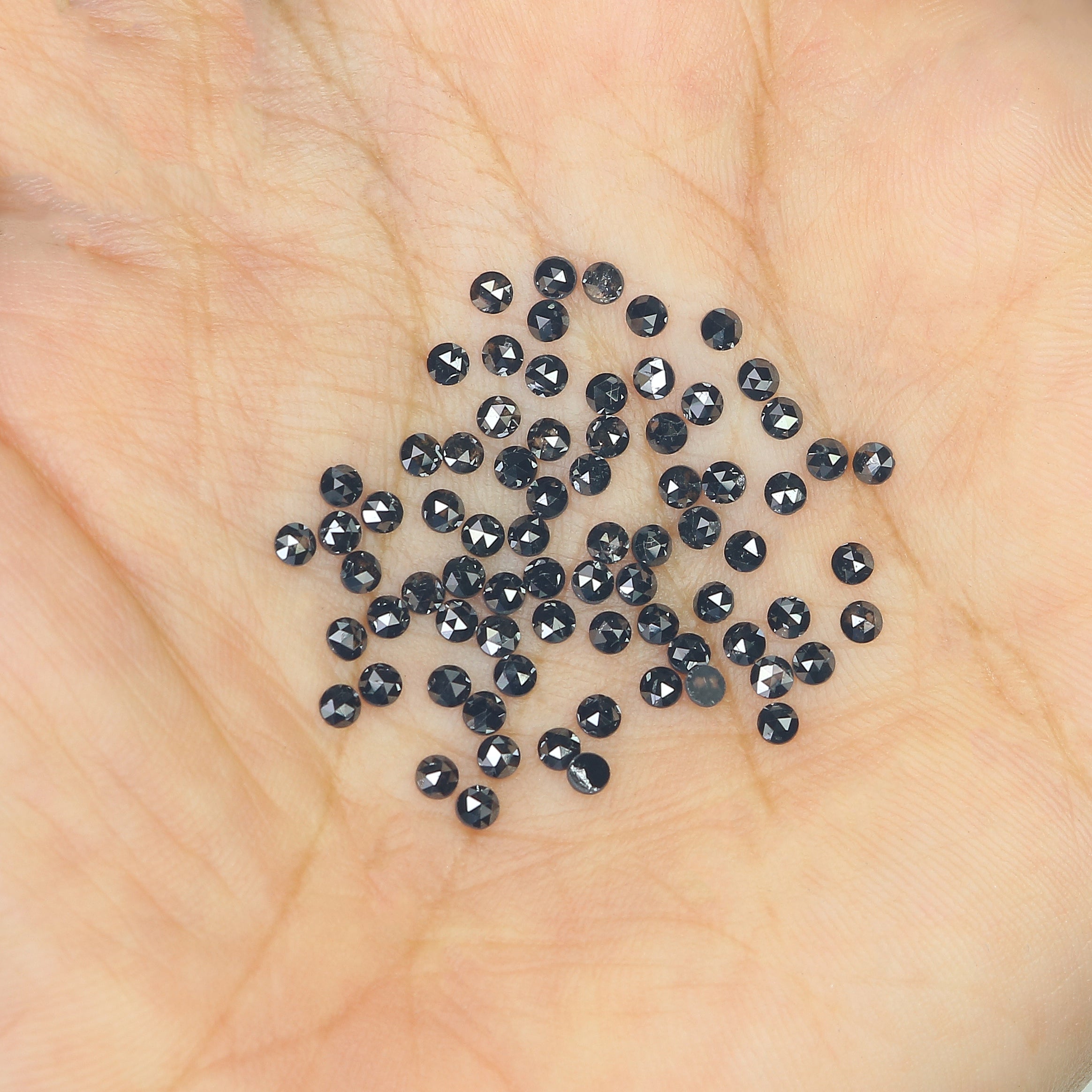 3.34 CT Natural Loose Round Rose Cut Diamond Black Color Round Shape Diamond 2.20 MM Natural Loose Black Color Round Rose Cut Diamond KQ2456