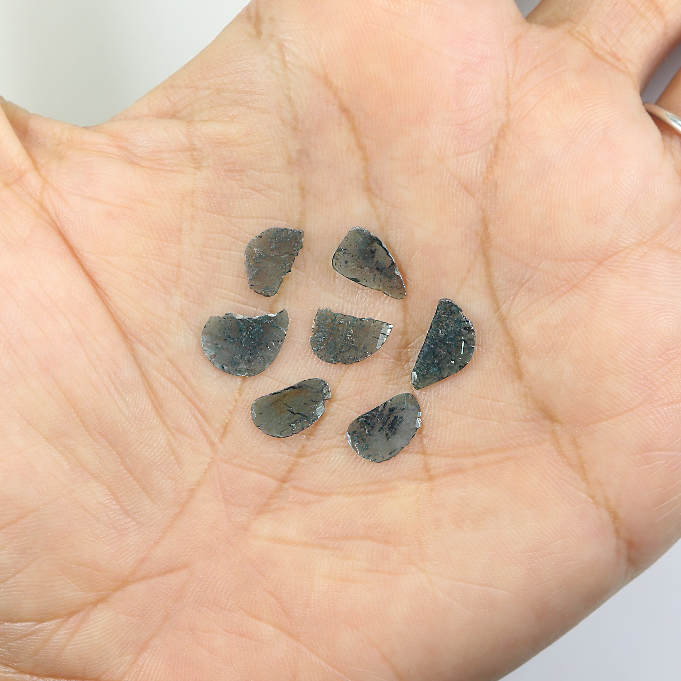 1.86 CT Natural Loose Slice Shape Diamond Blue Color Slice Cut Diamond 8.00 MM Natural Loose Blue Color Slice Irregular Cut Diamond LQ718