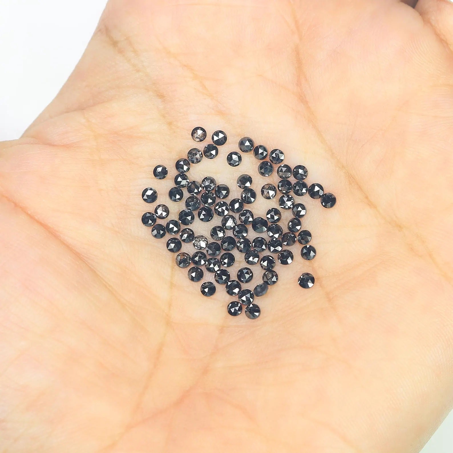 3.33 CT Natural Loose Round Shape Diamond Black Color Round Cut Diamond 2.10 MM Natural Diamond Black Color Round Rose Cut Diamond NQ1811