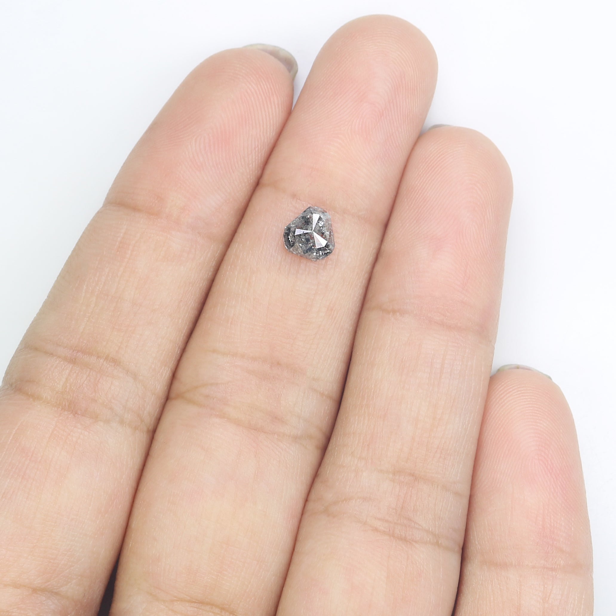 0.66 CT Natural Loose Triangle Shape Diamond Salt And Pepper Triangle Cut Diamond 5.25 MM Black Grey Triangle Shape Rose Cut Diamond LQ1334