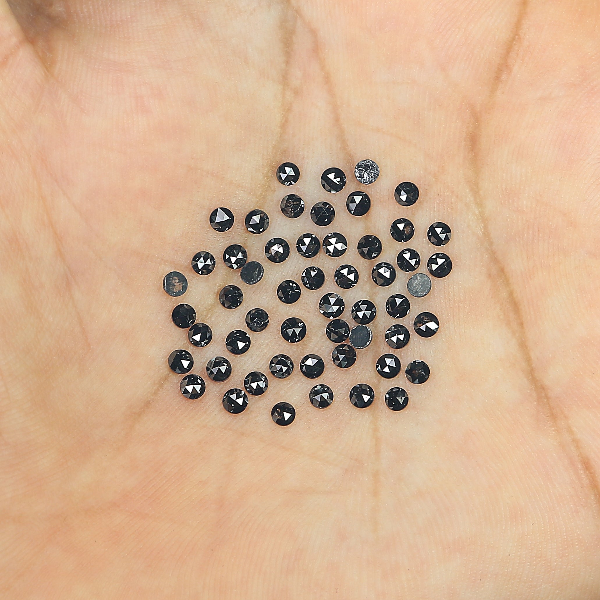 2.93 CT Natural Loose Round Rose Cut Diamond Black Color Round Shape Diamond 2.30 MM Natural Loose Black Color Round Rose Cut Diamond LQ1798