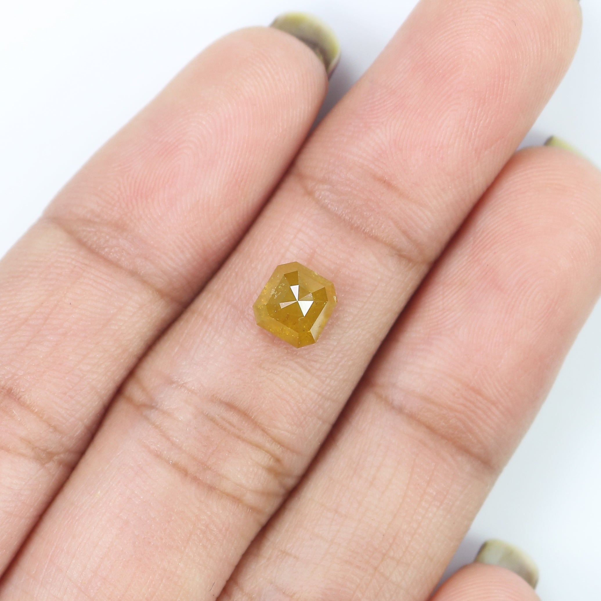 1.05 CT Natural Loose Emerald Shape Diamond Yellow Color Emerald Cut Diamond 5.60 MM Natural Yellow Color Emerald Rose Cut Diamond LQ9334