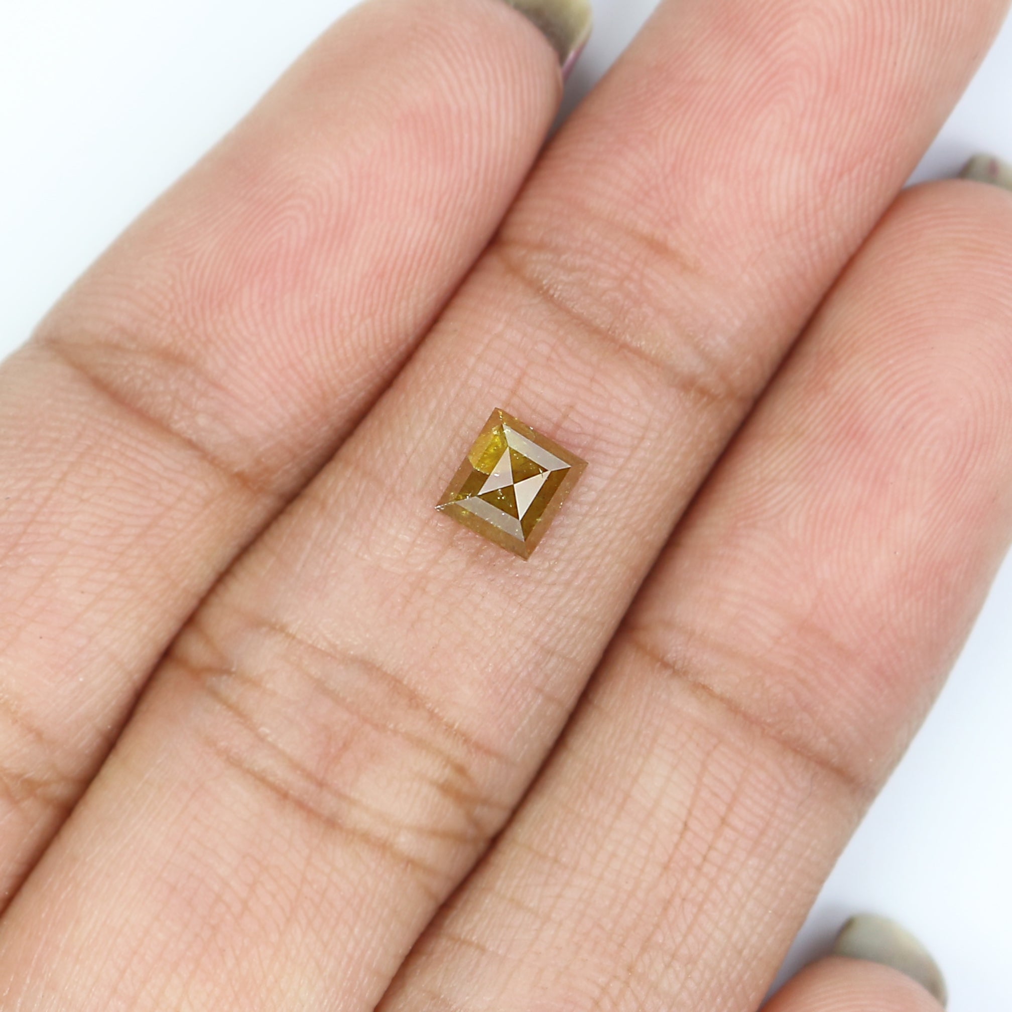 0.61 CT Natural Loose Square Shape Diamond Yellow Color Square Diamond 4.80 MM Natural Loose Yellow Diamond Square Rose Cut Diamond LQ6755