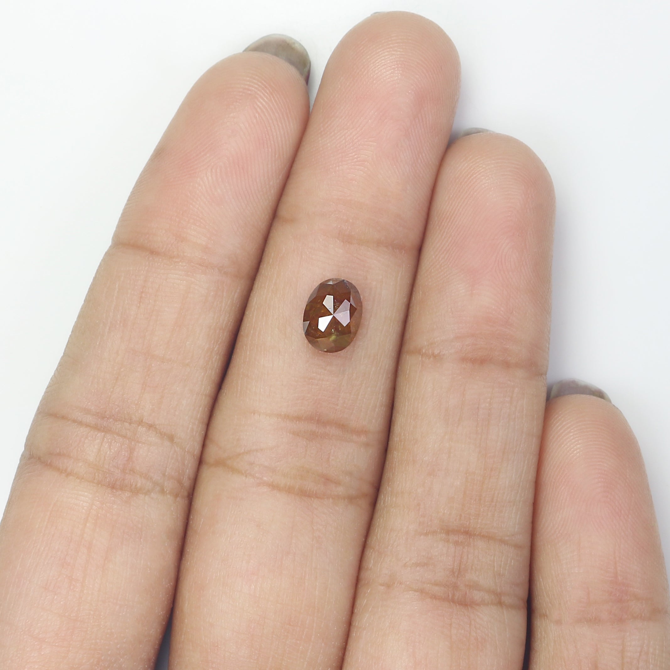 1.02 CT Natural Loose Oval Shape Diamond Brown Color Oval Cut Diamond 6.90 MM Natural Loose Brown Color Diamond Oval Rose Cut Diamond NQ1065