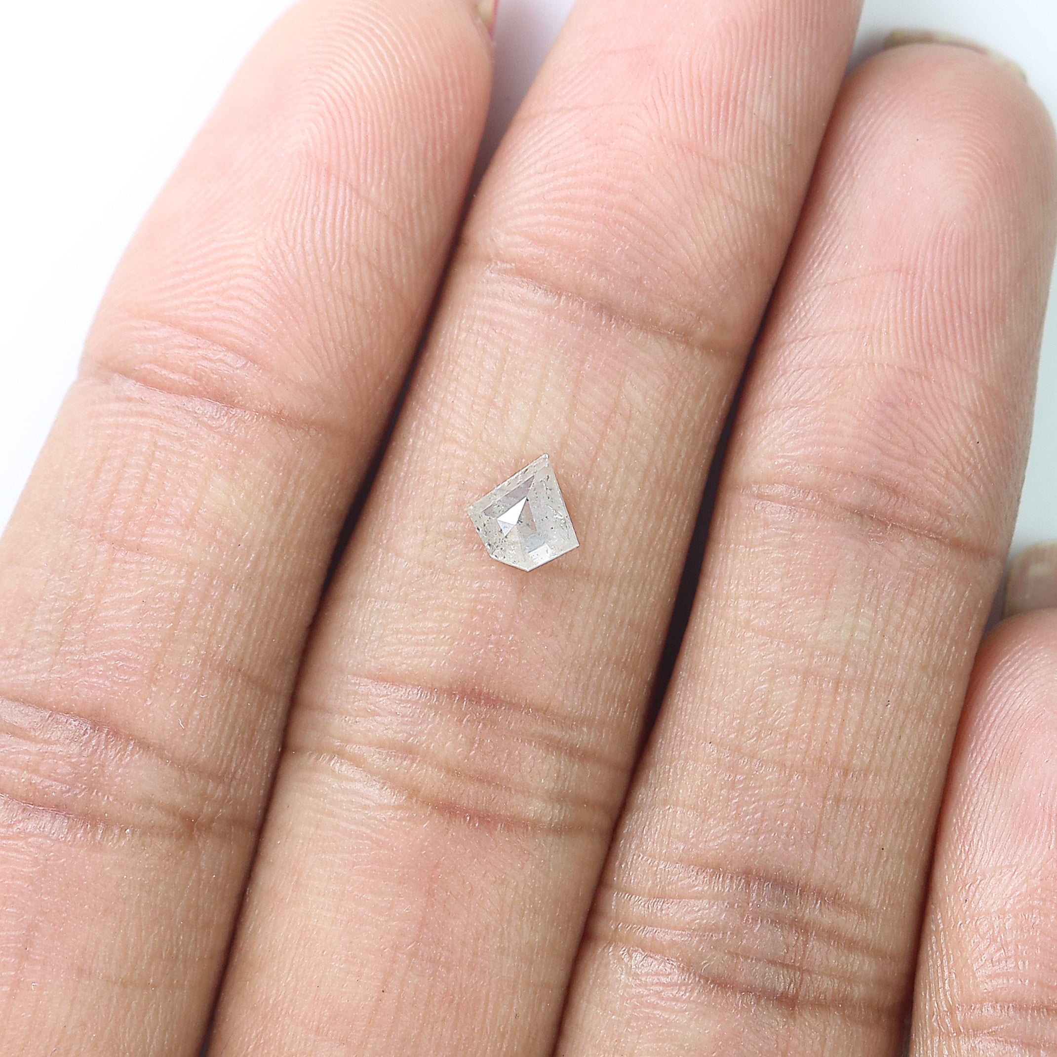 0.47 Ct Natural Loose Shield Shape Diamond Salt And Pepper Shield Shape Diamond 5.40 MM Natural Gray Color Shield Rose Cut Diamond QL9683