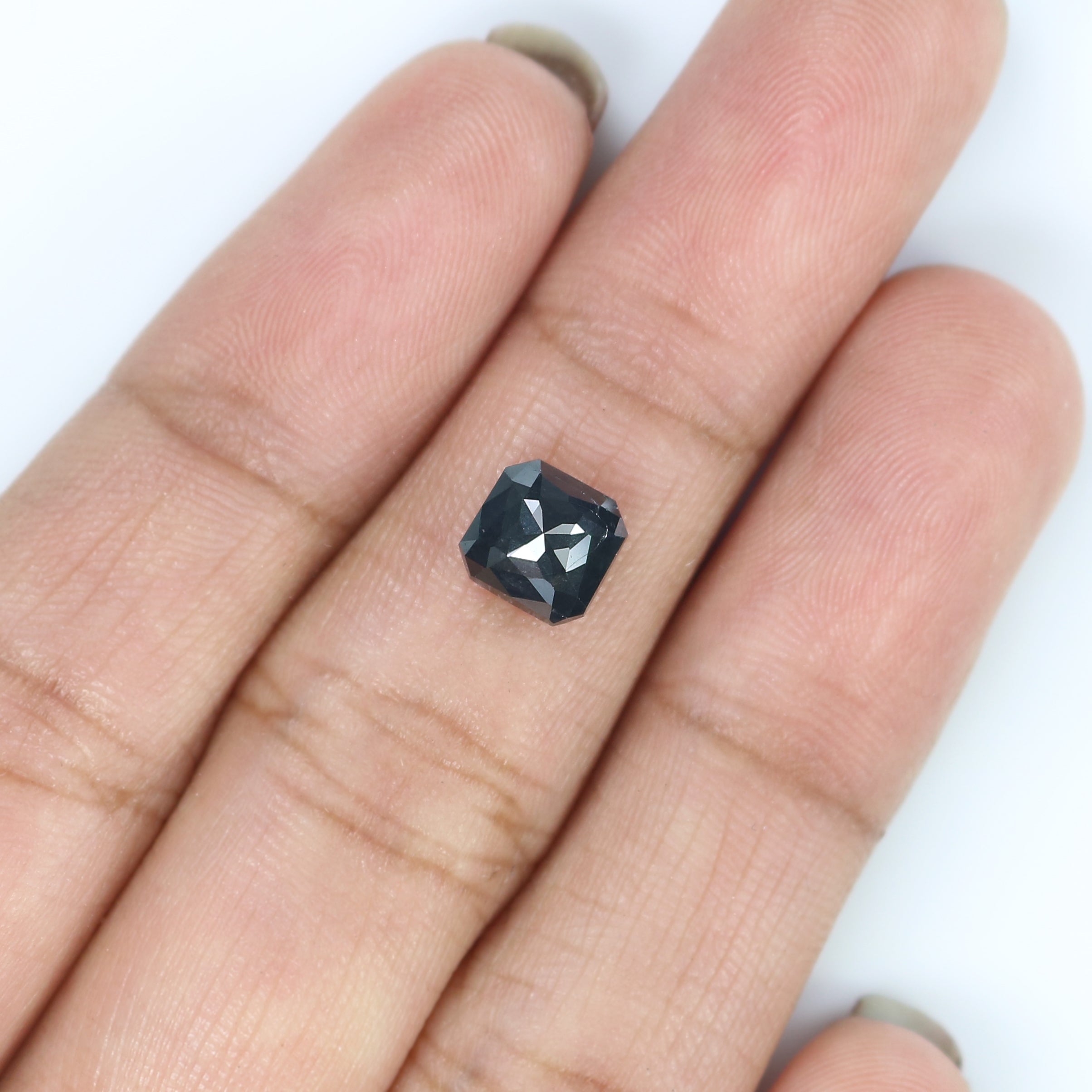 1.38 CT Natural Loose Radiant Shape Diamond Black Radiant Diamond 6.20 MM Natural Loose Black Color Diamond Radiant Rose Cut Diamond QL2987