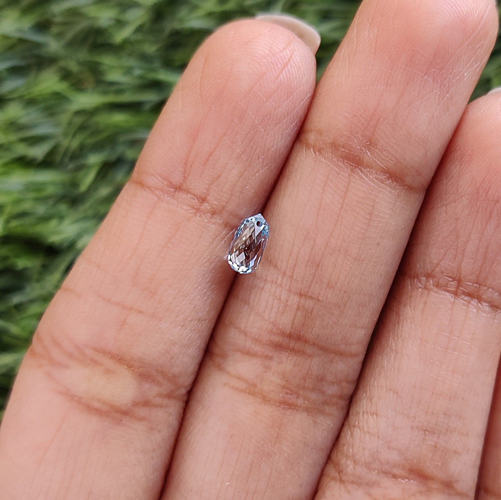 0.75 CT Lab Grown Briolette Cut Diamond Blue Color VS2 Clarity Diamond Lab Grown CVD Diamond Lab Created Drop Rose Cut Diamond L3496