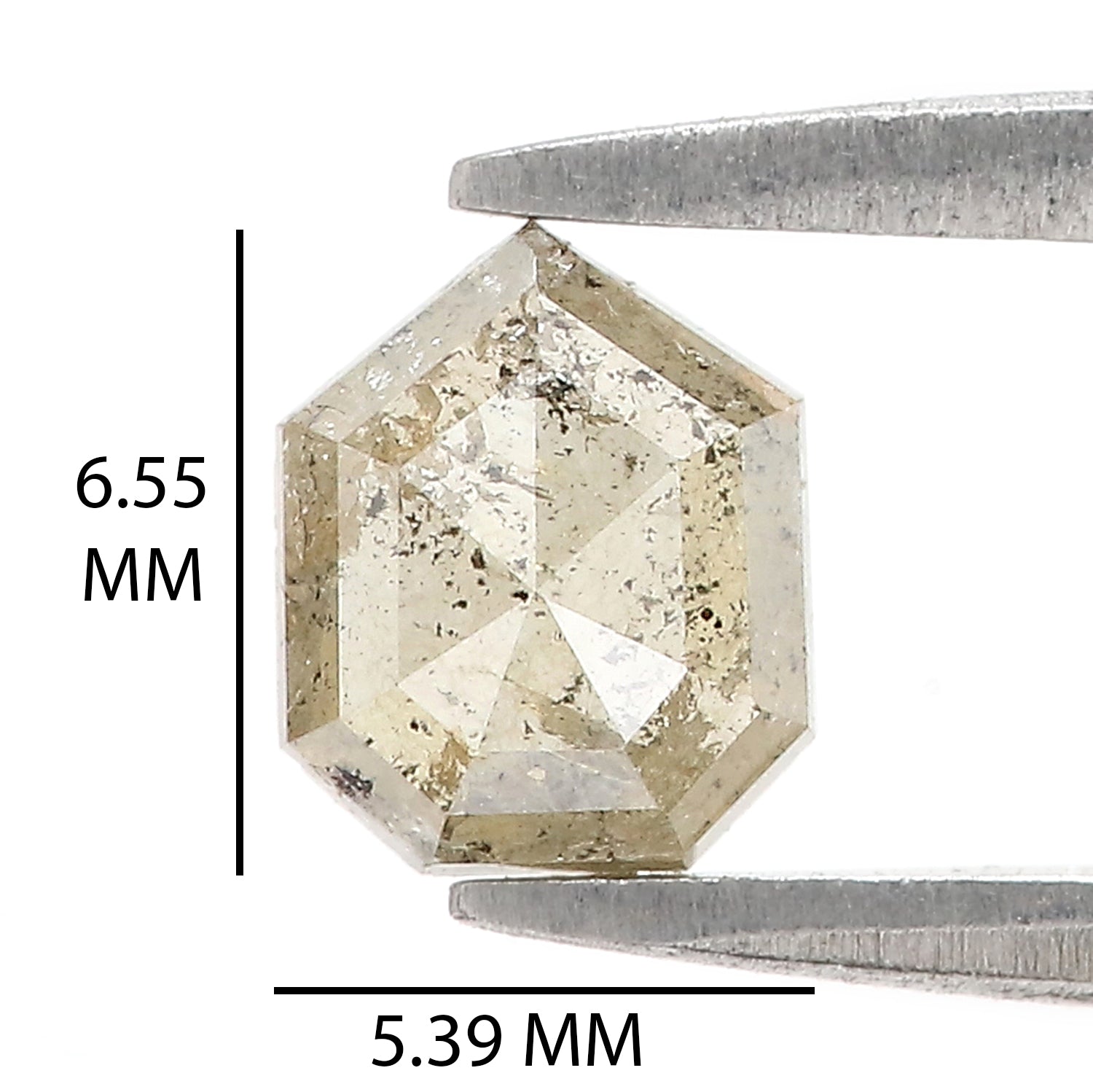 Natural Pentagon Green Diamond 0.80 CT Loose Rose Cut Green Stone 6.55 MM Rustic Diamond Pentagon Diamond For Custom Engagement Ring L3624