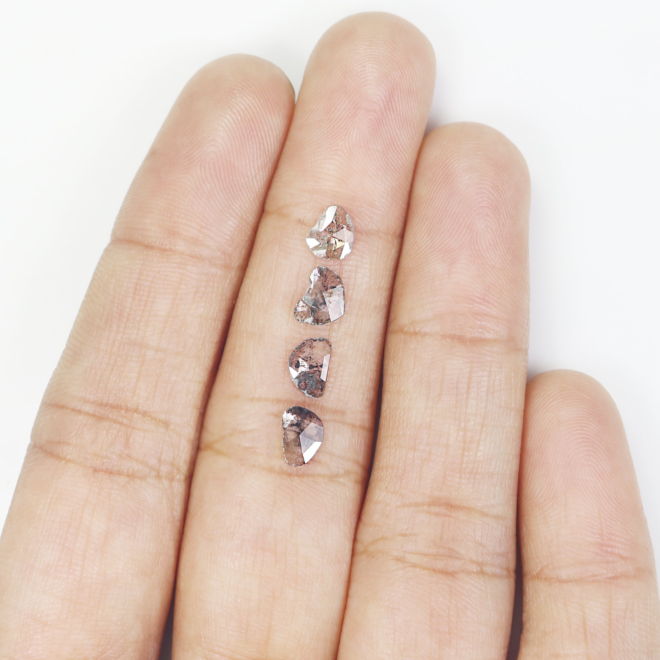 0.79 CT Natural Loose Slice Shape Diamond Salt And Pepper Slice Cut Diamond 5.85 MM Natural Black Grey Diamond Irregular Cut Diamond N2616