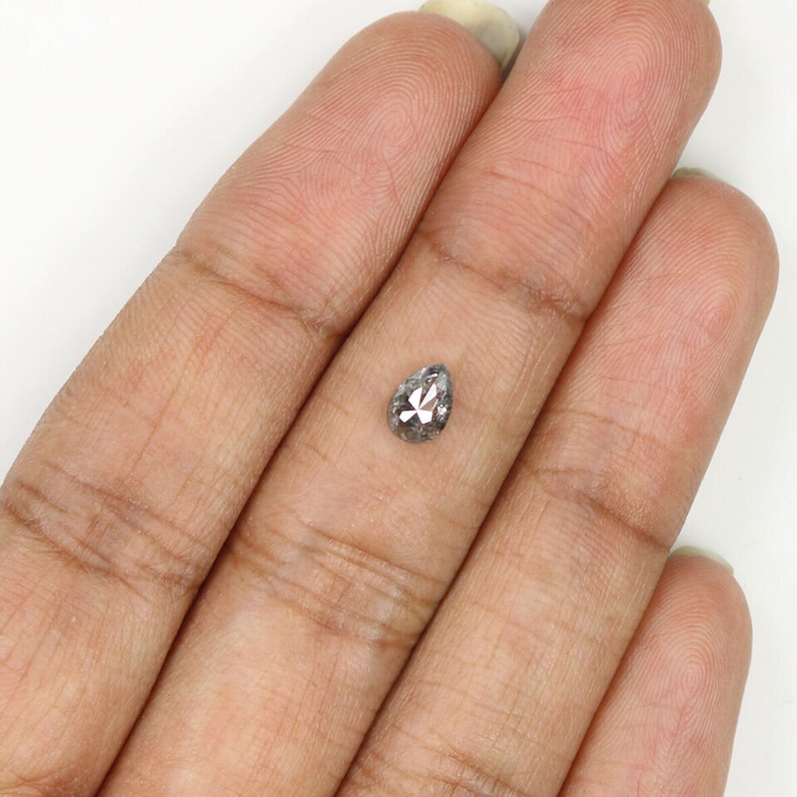0.52 CT Natural Loose Pear Shape Diamond Salt And Pepper Pear Cut Diamond 6.00 MM Natural Loose Diamond Pear Shape Rose Cut Diamond QN1831