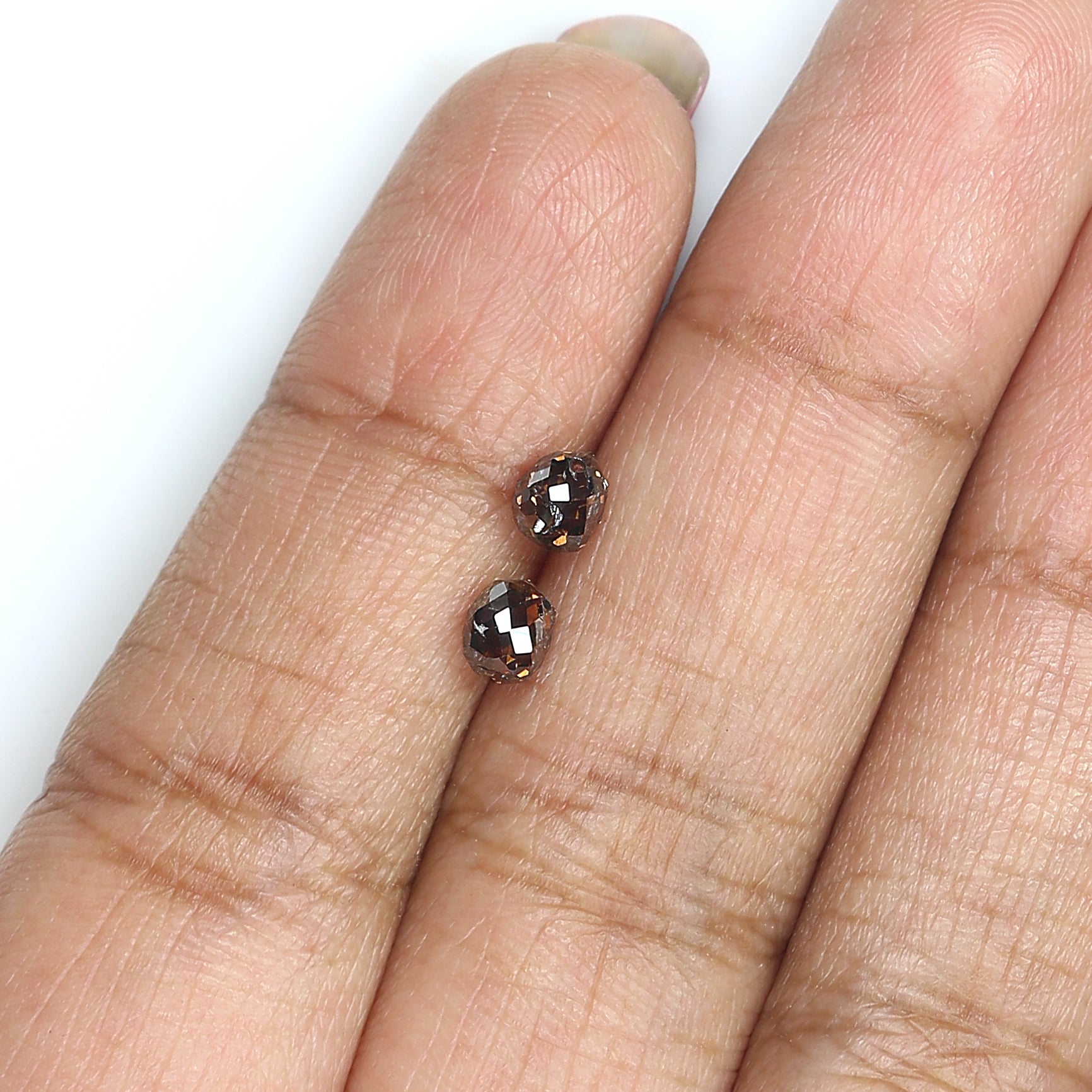 1.30 Ct Natural Loose Briolette Shape Diamond Brown Color Drop Diamond 4.70 MM Natural Loose Brown Color Briolette Rose Cut Diamond LQ125