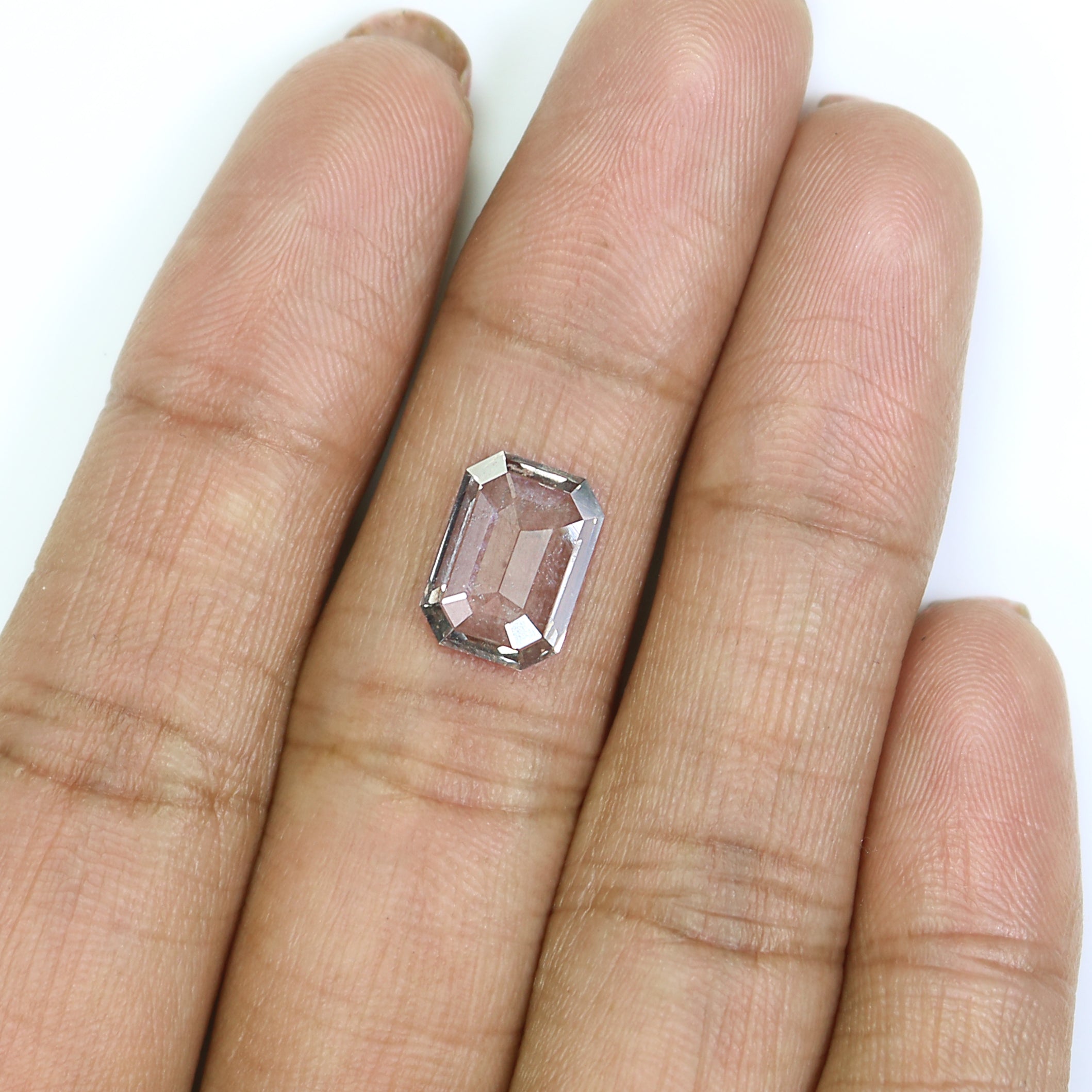 1.44 CT Emerald Rose Cut Salt And Pepper Lab Grown 10.60 MM Loose Diamond CVD Fancy Black Grey Color Lab Created Antique Cut Diamonds L3518