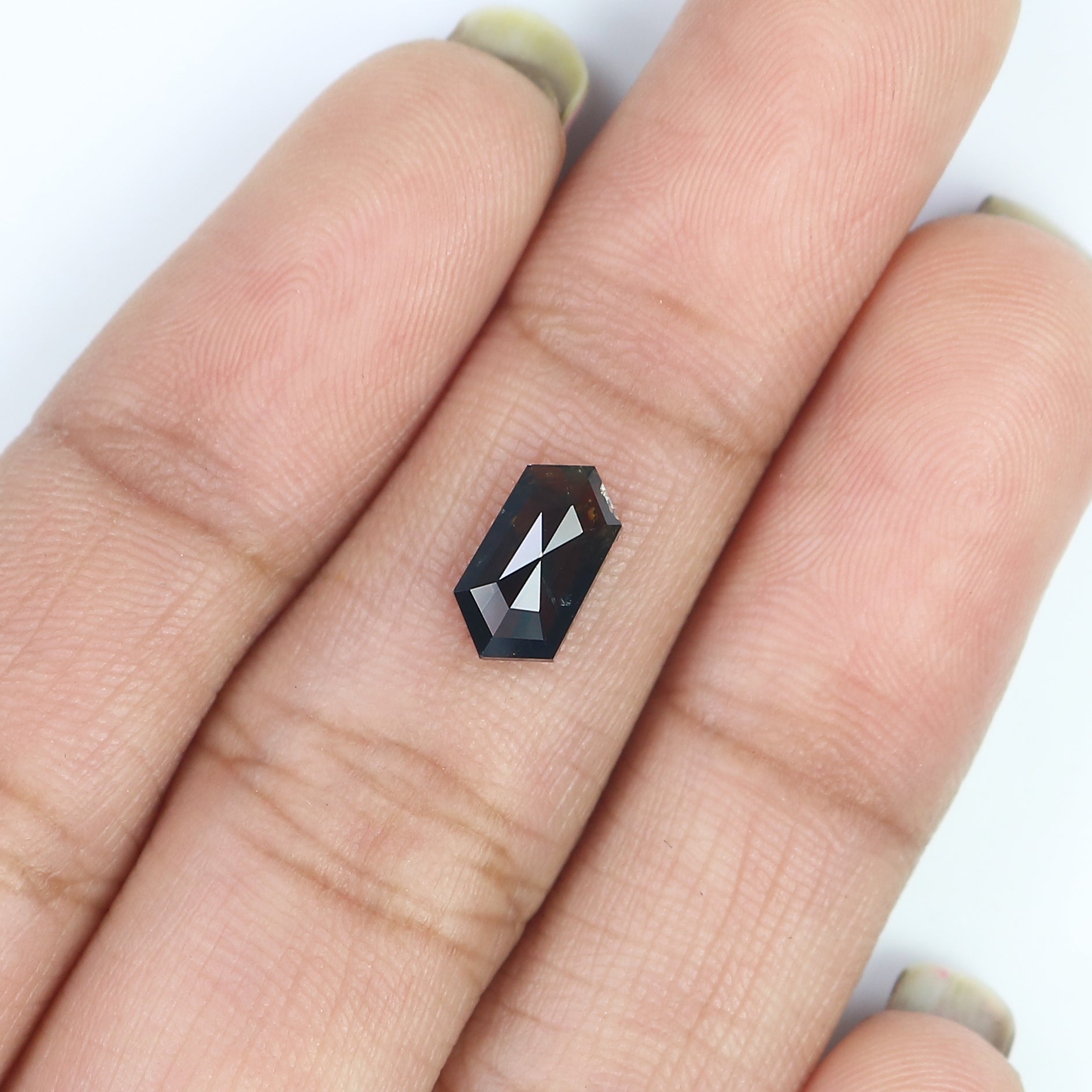 1.05 CT Natural Loose Hexagon Shape Diamond Brown Color Hexagon Diamond 8.70 MM Natural Loose Brown Color Hexagon Rose Cut Diamond KQ1486