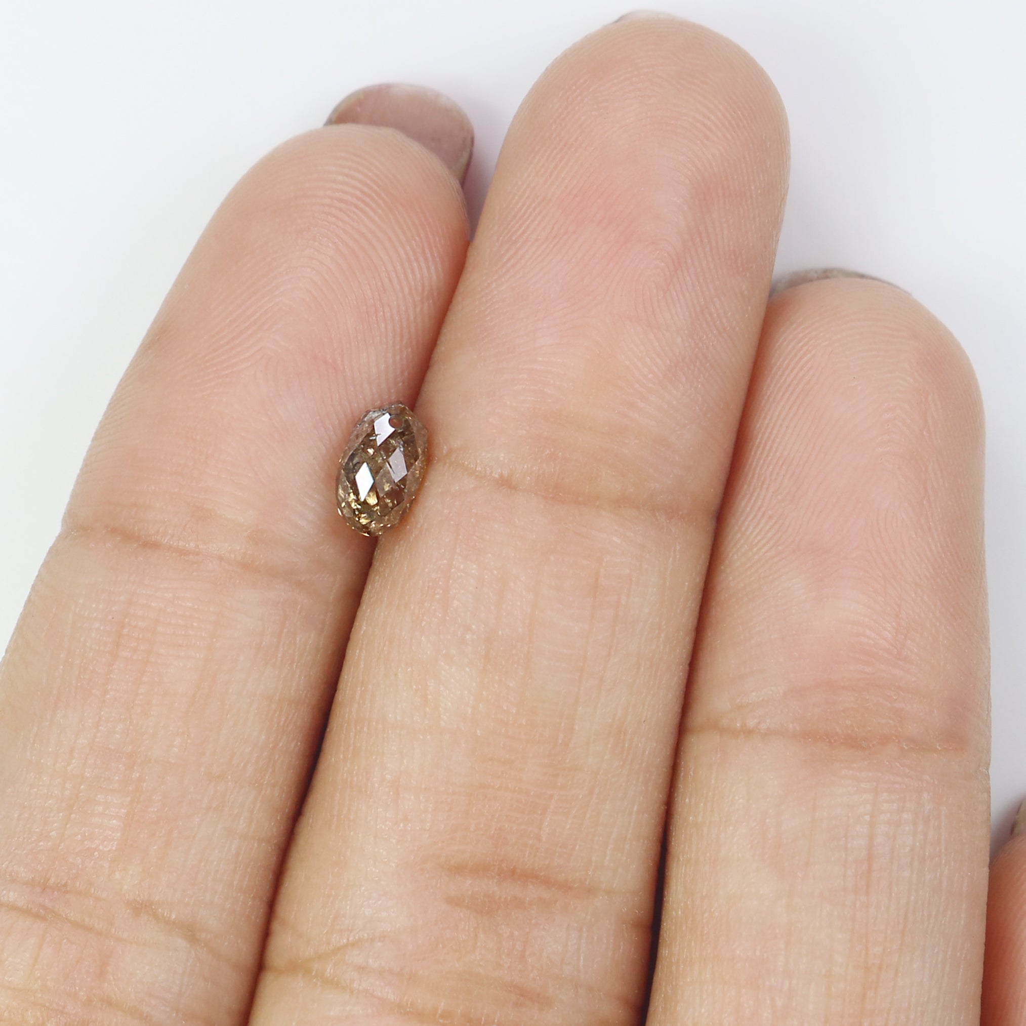 0.77 Ct Natural Loose Briolette Shape Diamond Brown Color Drop Diamond 6.25 MM Natural Loose Brown Color Briolette Rose Cut Diamond LQ9841