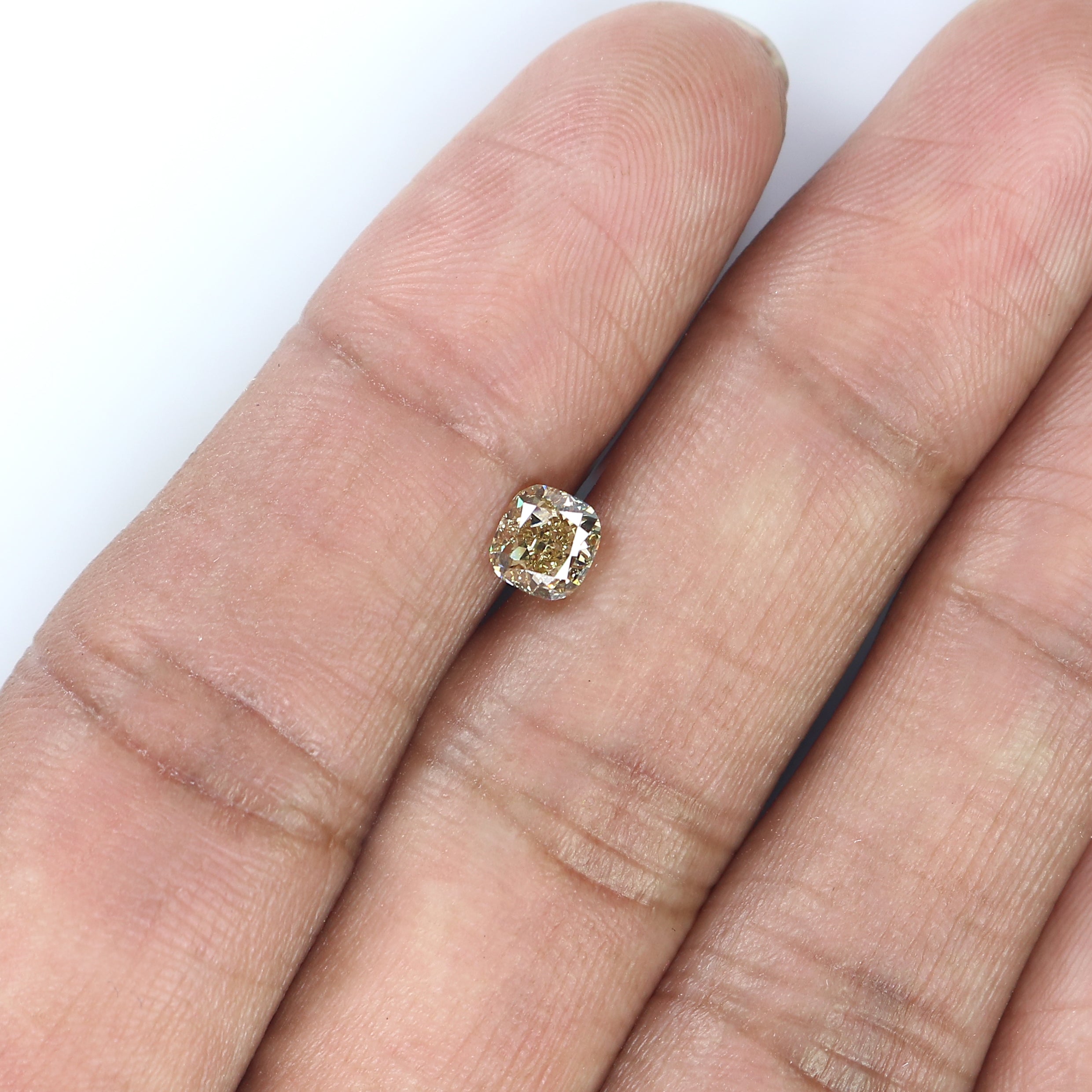 0.71 CT Natural Loose Cushion Shape Diamond Yellow Color Cushion Diamond 4.90 MM Natural Brown Diamond Cushion Brilliant Cut Diamond QL5778