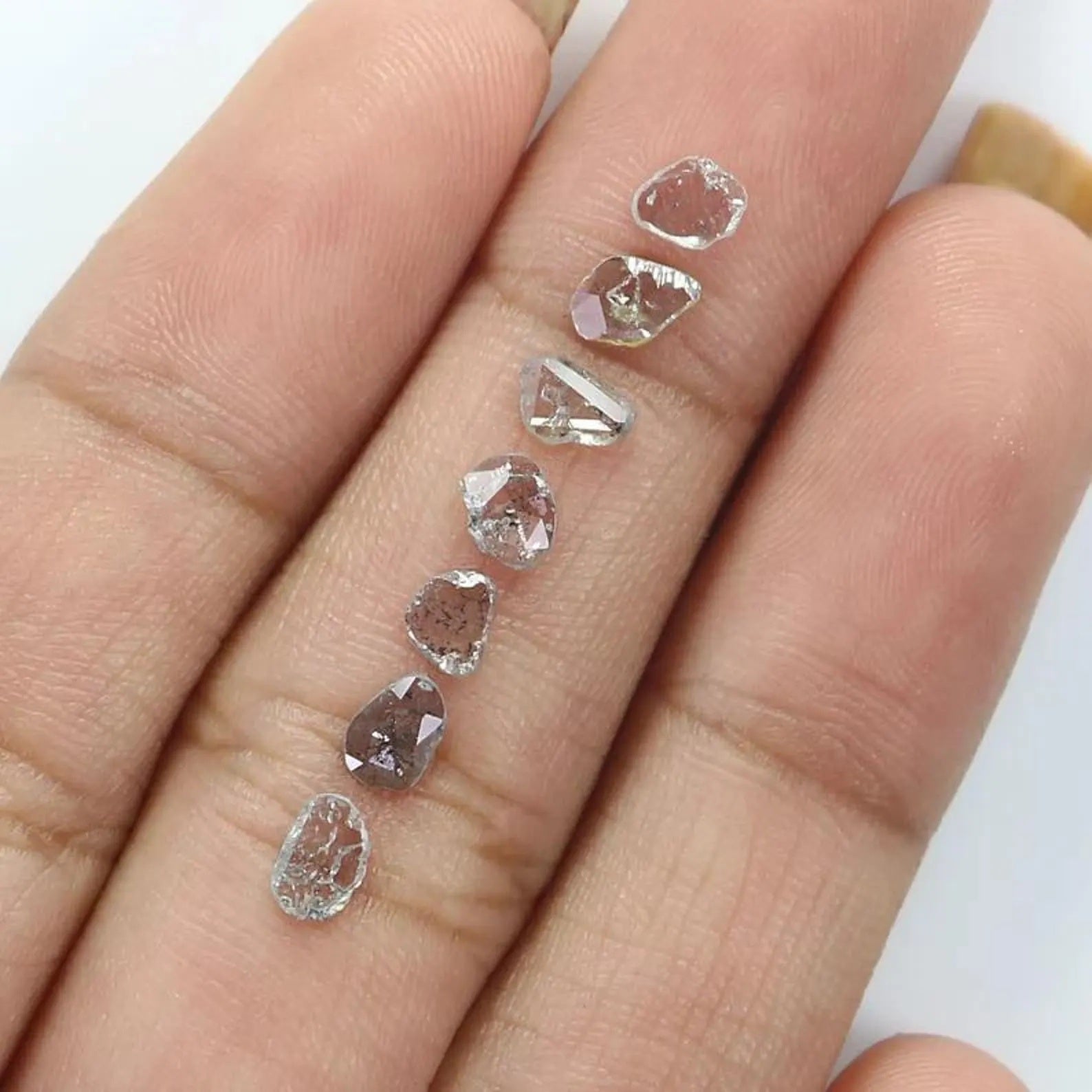 0.74 CT Natural Loose Slice Shape Diamond Salt And Pepper Slice Diamond 4.10 MM Natural Loose Black Grey Color Slice Rose Cut Diamond NQ2138