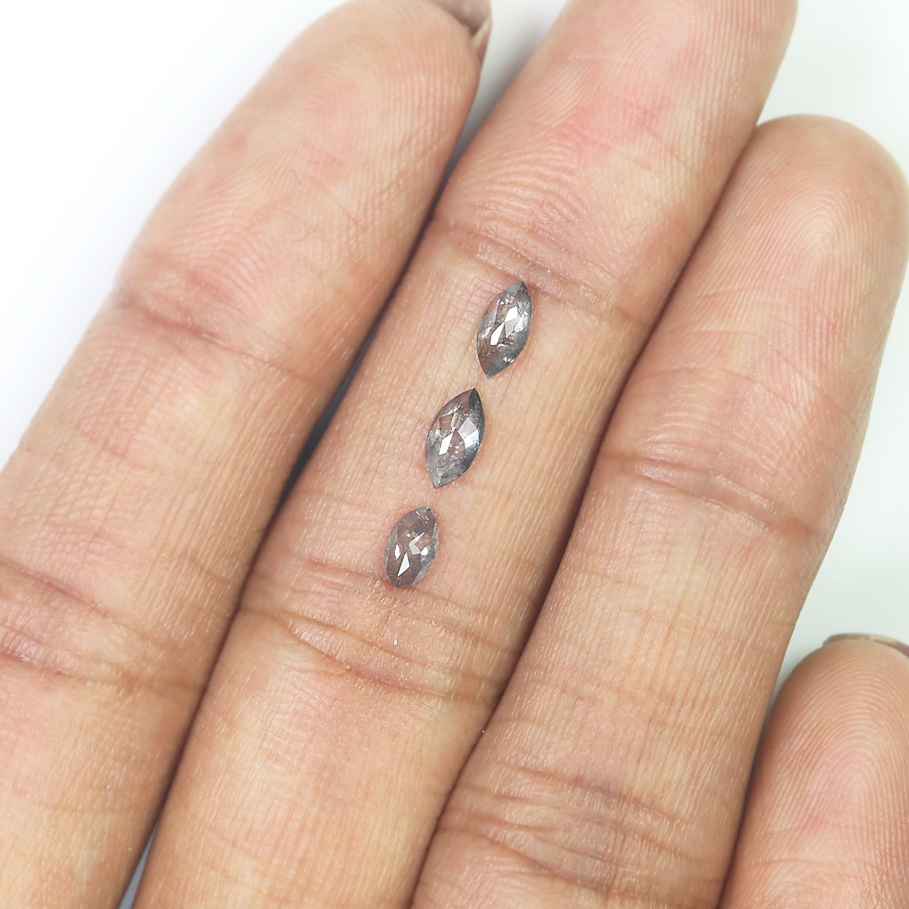 0.55 CT Natural Loose Marquise Shape Diamond Salt And Pepper Marquise Cut Diamond 4.80 MM Black Grey Color Marquise Rose Cut Diamond QL2458