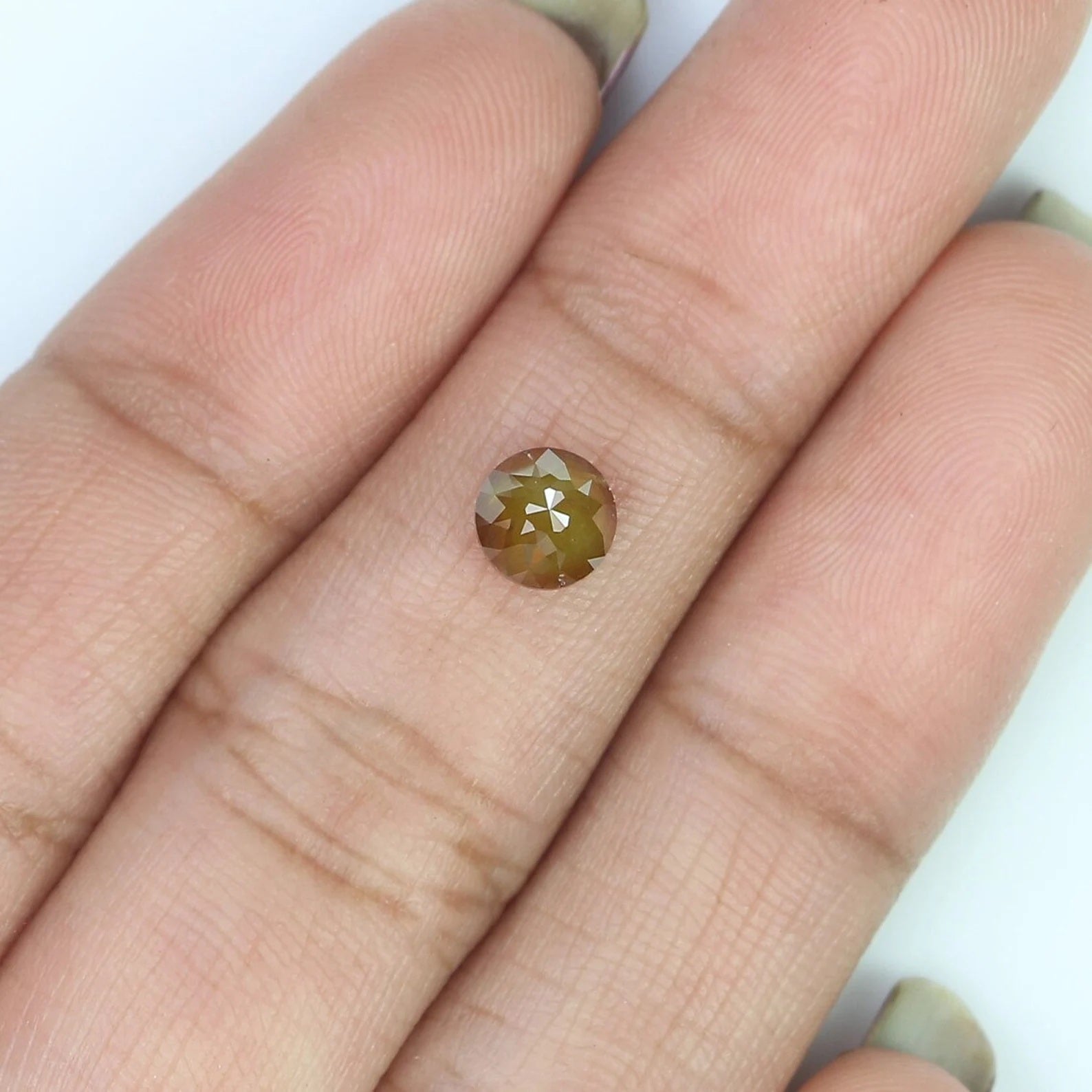 0.89 CT Natural Loose Round Shape Diamond Yellow Brown Color Round Cut Diamond 5.35 MM Natural Loose Diamond Round Rose Cut Diamond NQ101