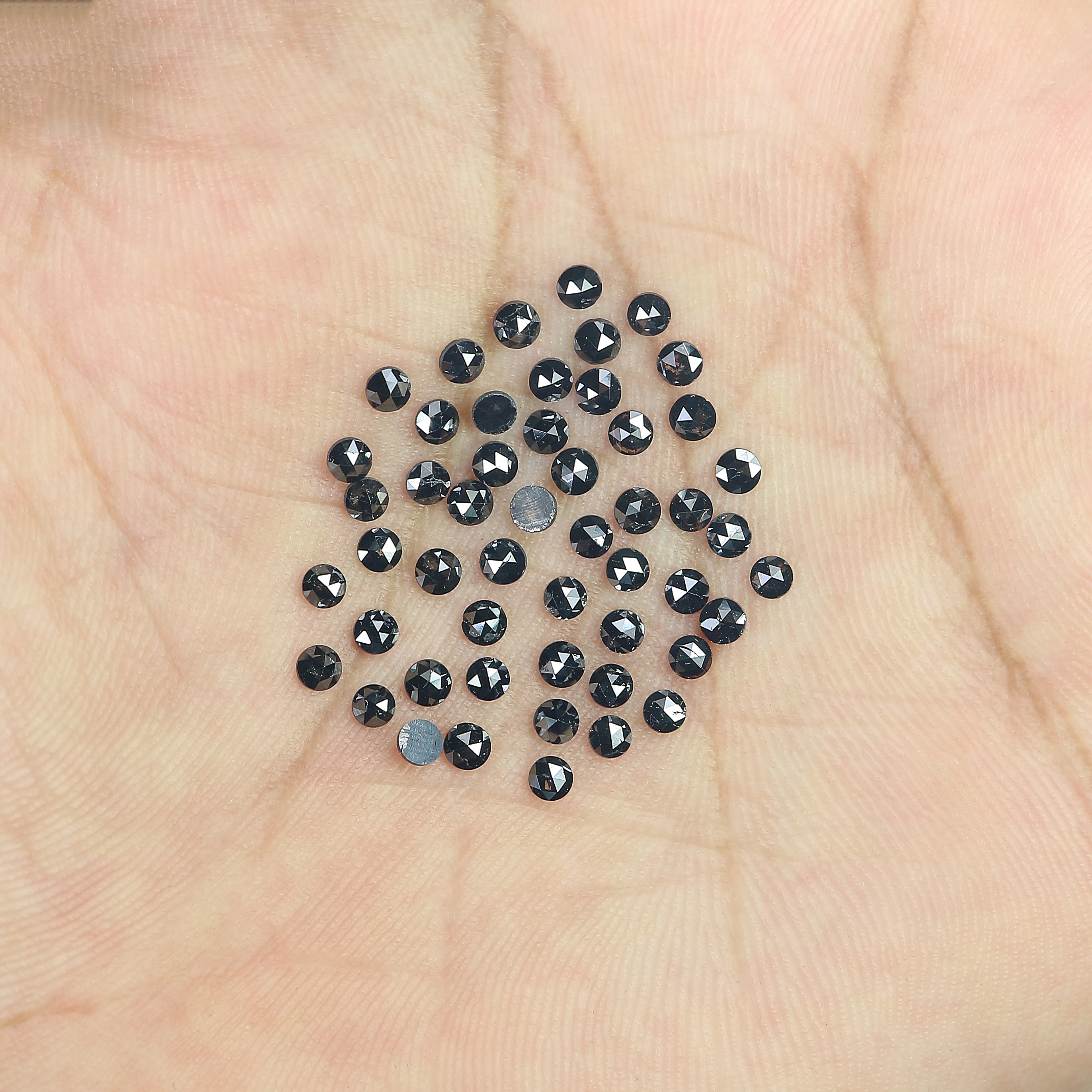 2.71 CT Natural Loose Round Rose Cut Diamond Black Color Round Shape Diamond 2.30 MM Natural Loose Black Color Round Rose Cut Diamond LQ1802