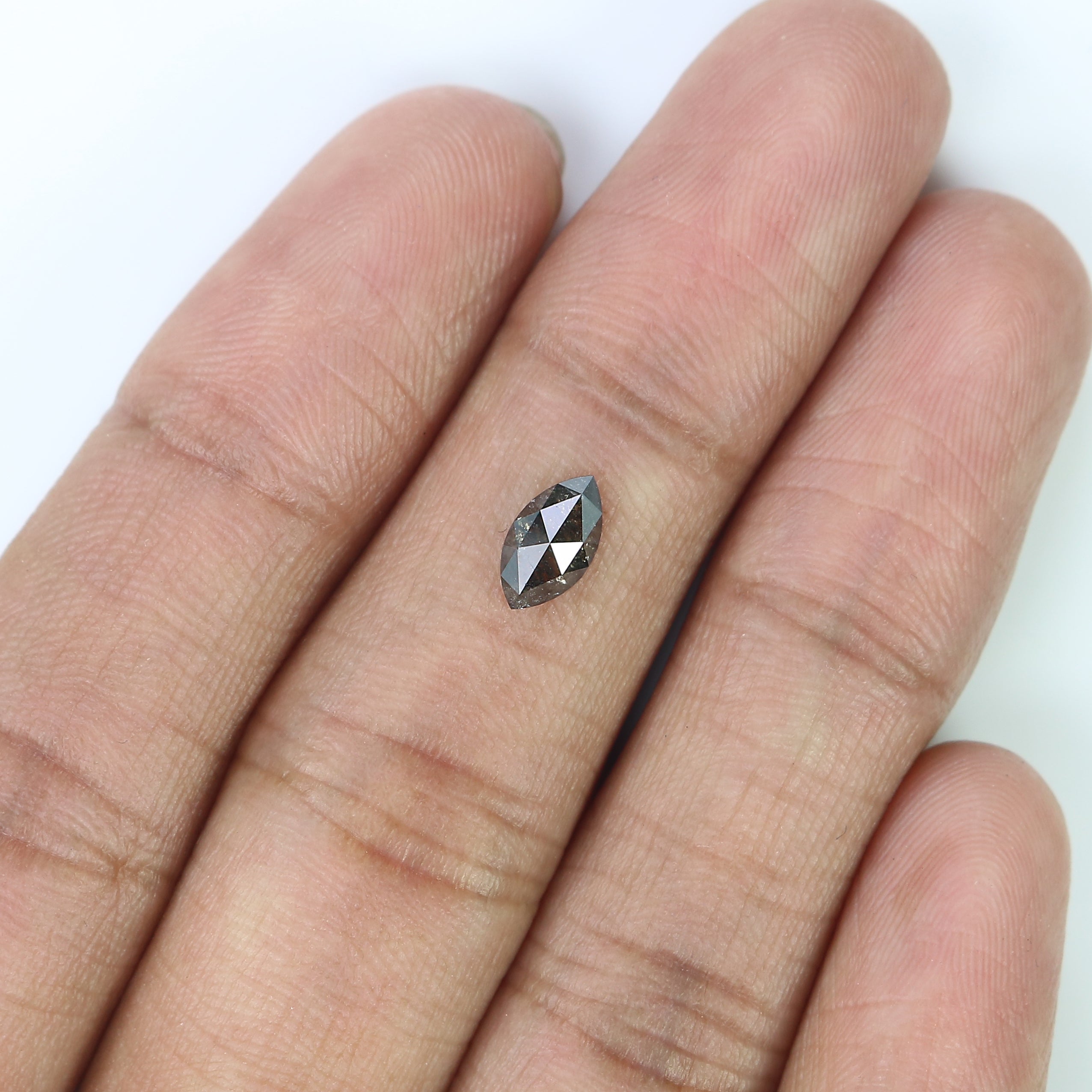 0.55 CT Natural Loose Marquise Shape Diamond Salt And Pepper Marquise Rose Cut Diamond 7.45 MM Black Grey Color Marquise Cut Diamond QL3120