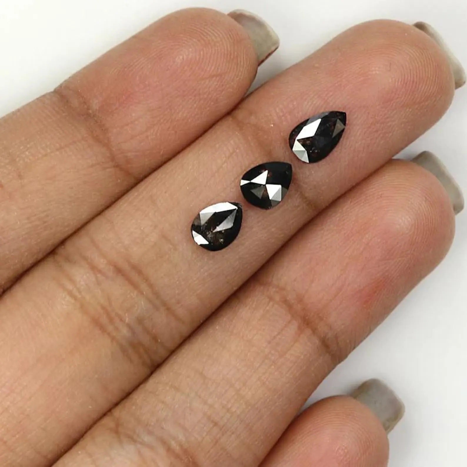 1.16 CT Natural Loose Pear Shape Diamond Black Color Pear Cut Diamond 6.15 MM Natural Loose Diamond Black Color Pear Rose Cut Diamond NQ1719