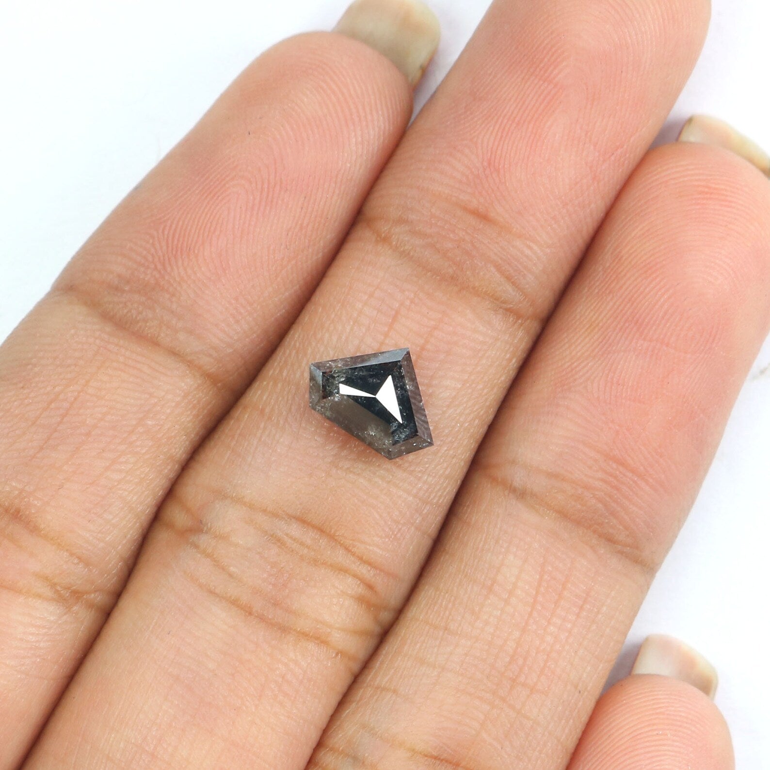 1.18 CT Natural Loose Shield Diamond Salt And Pepper Diamond Natural Loose Diamond 6.00 MM Shield Rose Cut Diamond Shield Shape NQ1346
