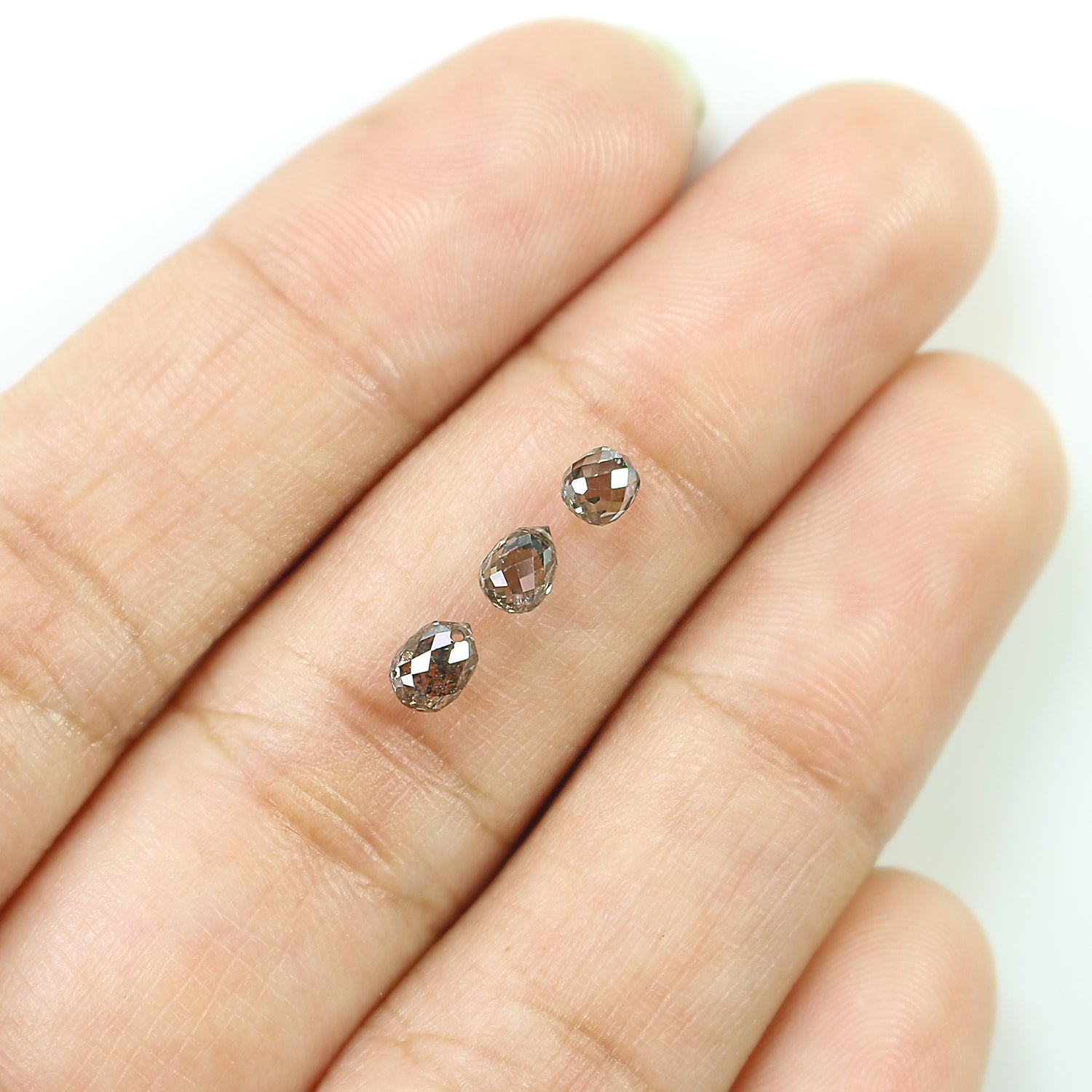 1.27 Ct Natural Loose Briolette Shape Diamond Green Color Drop Cut Diamond 3.80 MM Natural Green Color Briolette Rose Cut Diamond LQ9906