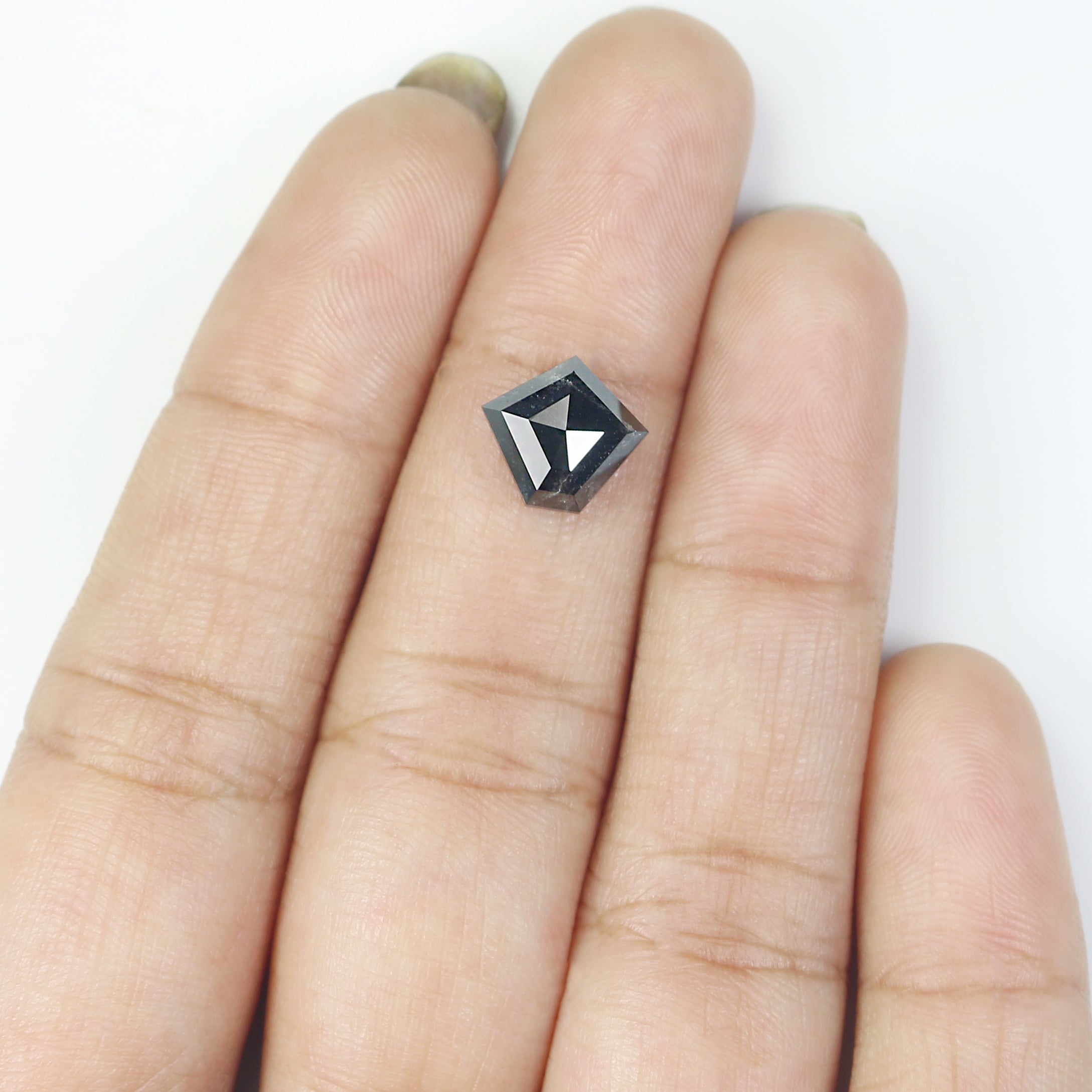 2.28 Ct Natural Loose Pentagon Shape Diamond Black Color Pentagon Diamond 8.75 MM Natural Loose Diamond Black Pentagon Cut Diamond QL870