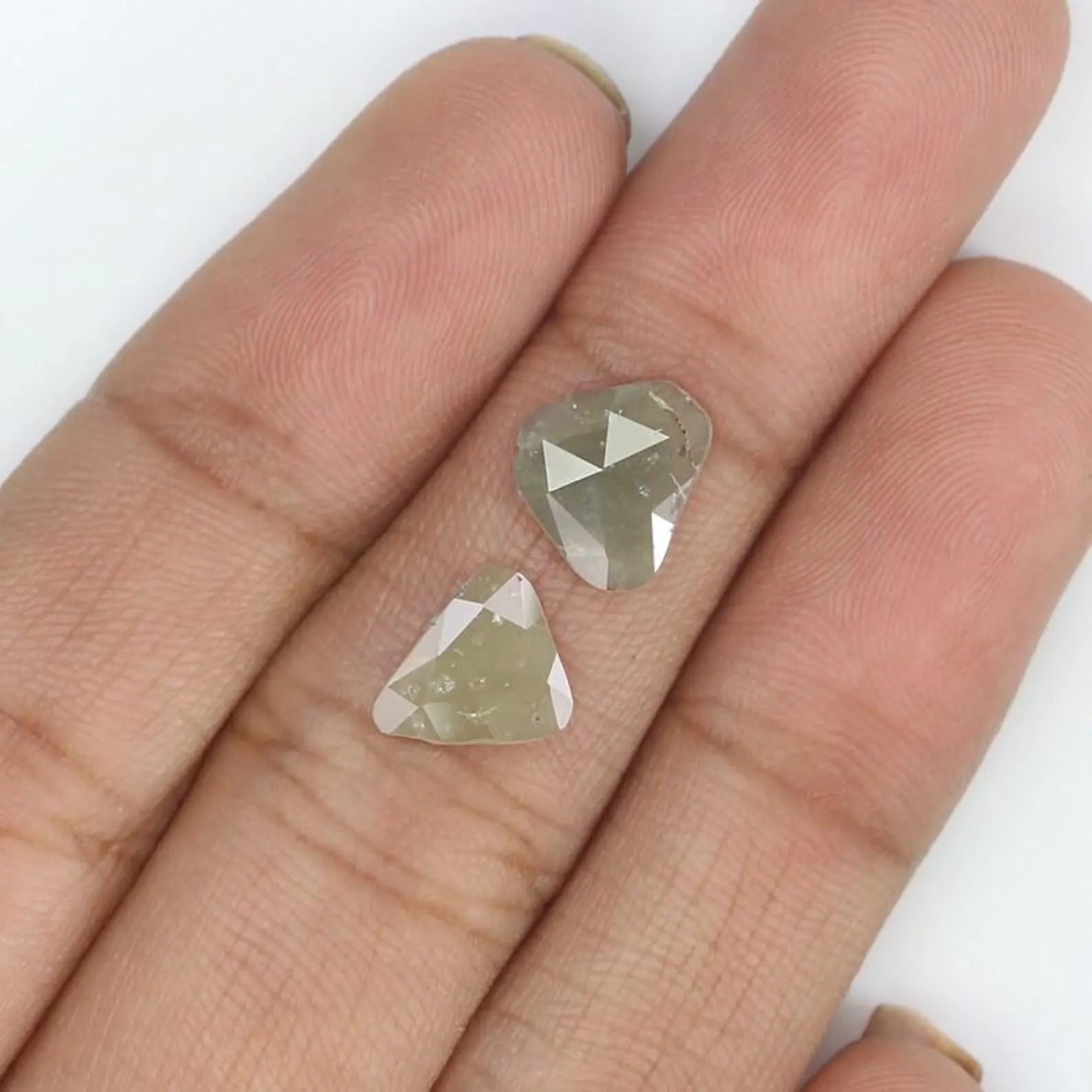1.57 CT Natural Loose Slice Shape Diamond Grey Color Irregular Cut Diamond 9.05 MM Natural Diamond Grey Color Slice Rose Cut Diamond NQ2209