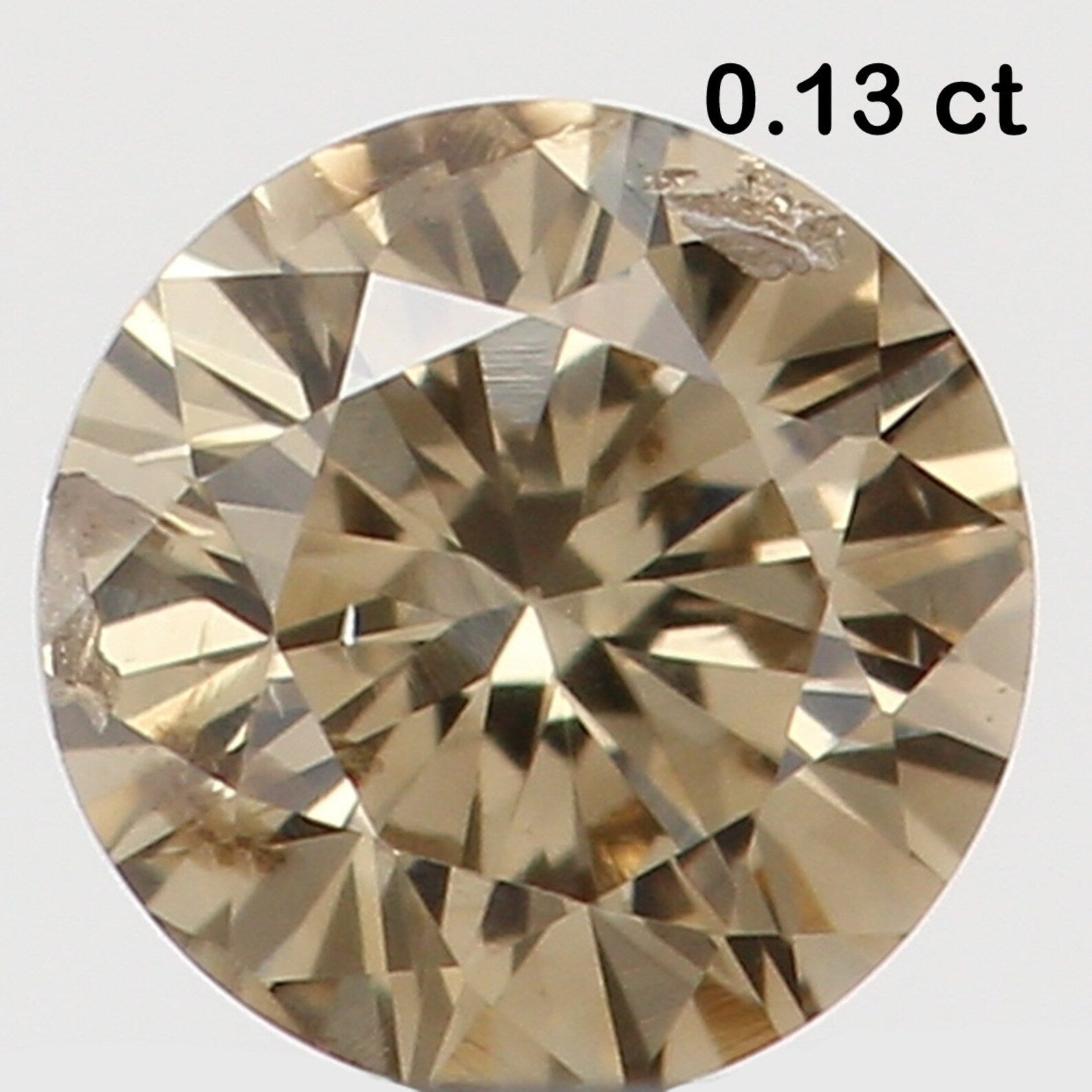 0.13 Ct Natural Loose Diamond Round Brown Color SI2 Clarity 3.20 MM N7366
