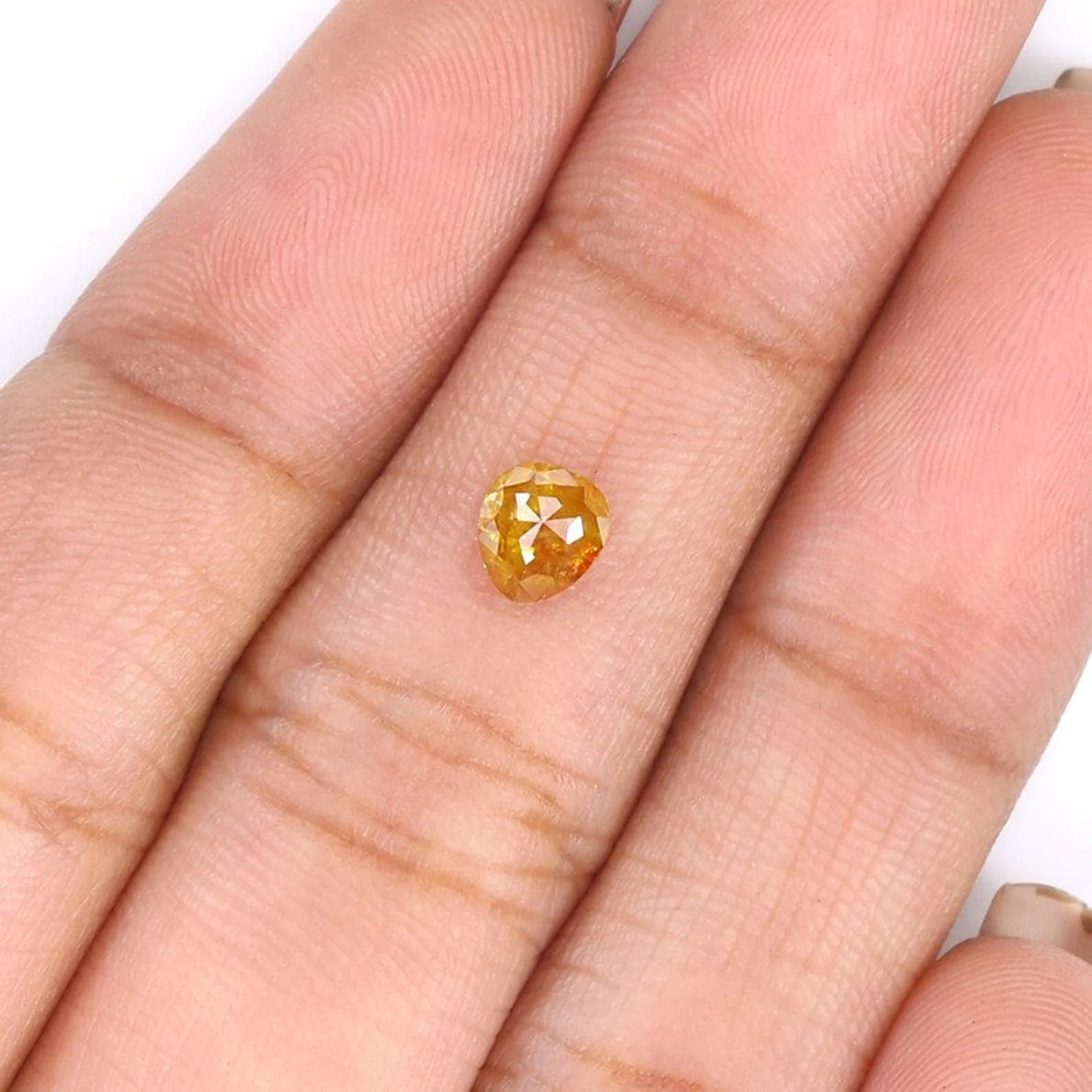 0.57 CT Natural Loose Heart Shape Diamond Yellow Color Heart Cut Diamond 5.10 MM Natural Diamond Yellow Color Heart Rose Cut Diamond NQ1939