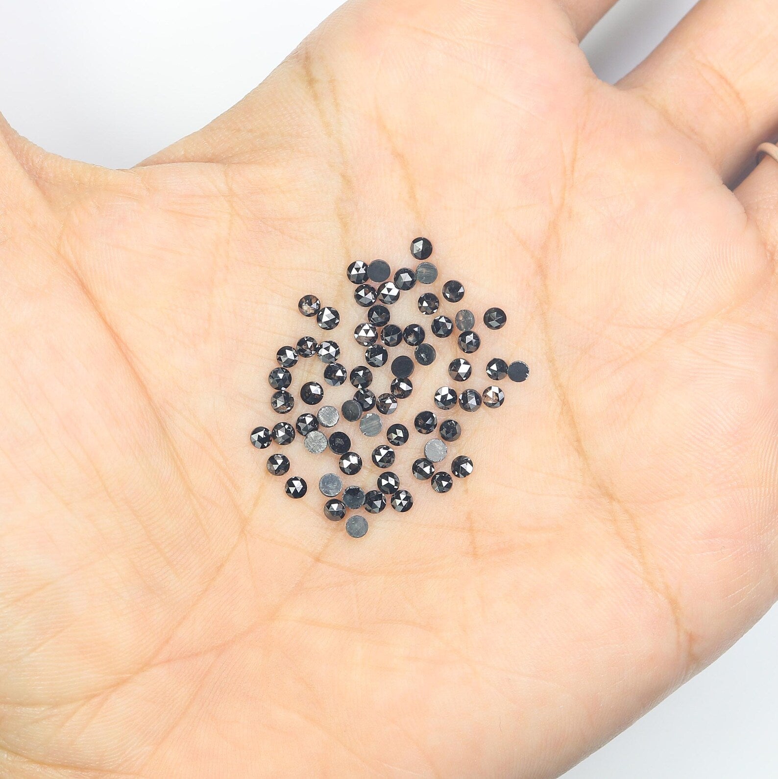 2.81 CT Natural Loose Round Shape Diamond Black Color Round Diamond 2.10 MM Natural Loose Diamond Black Color Round Rose Cut Diamond NQ1805