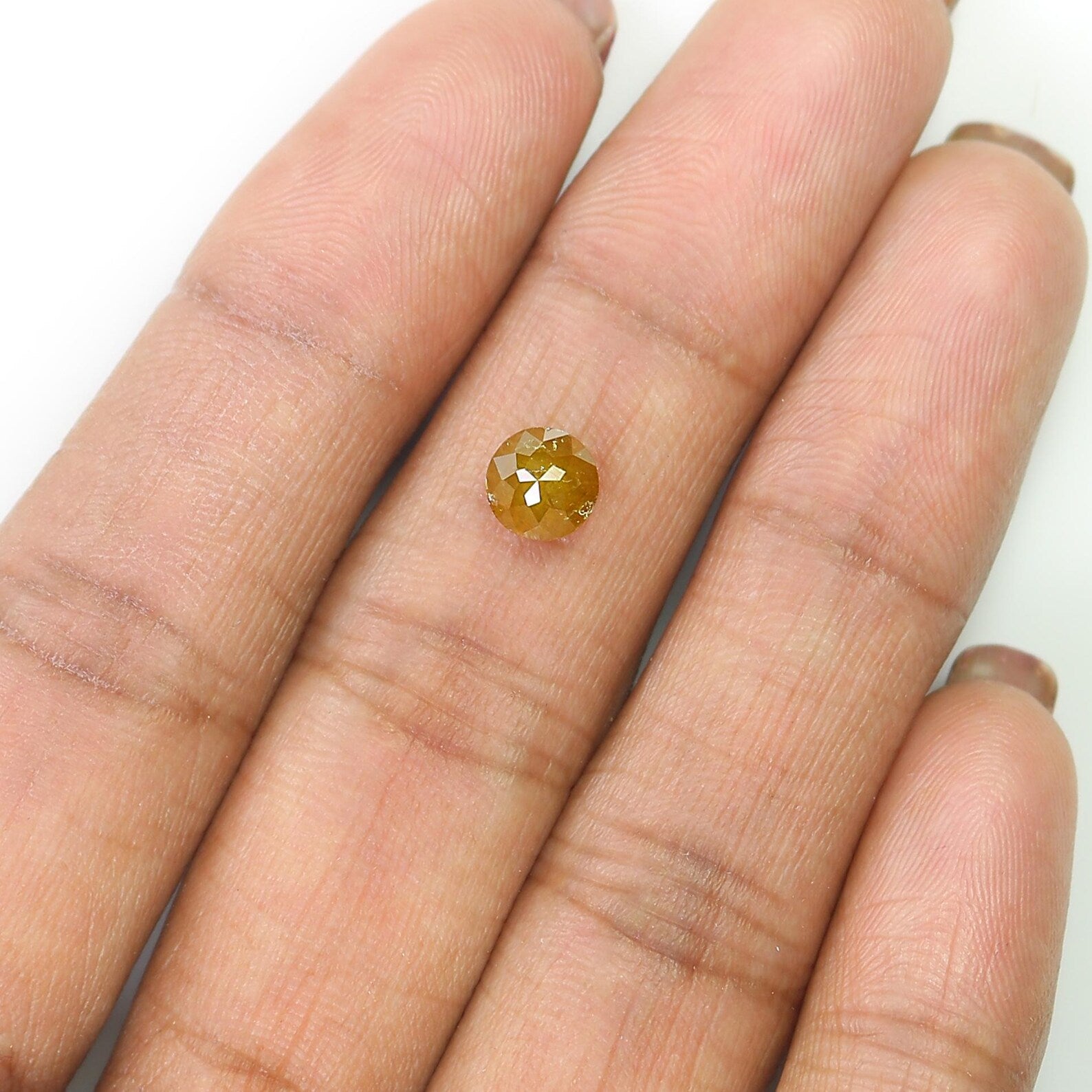 1.16 CT Natural Loose Round Rose Cut Diamond Yellow Color Round Shape Diamond 5.75 MM Natural Coffee Color Round Rose Cut Diamond NQ8046