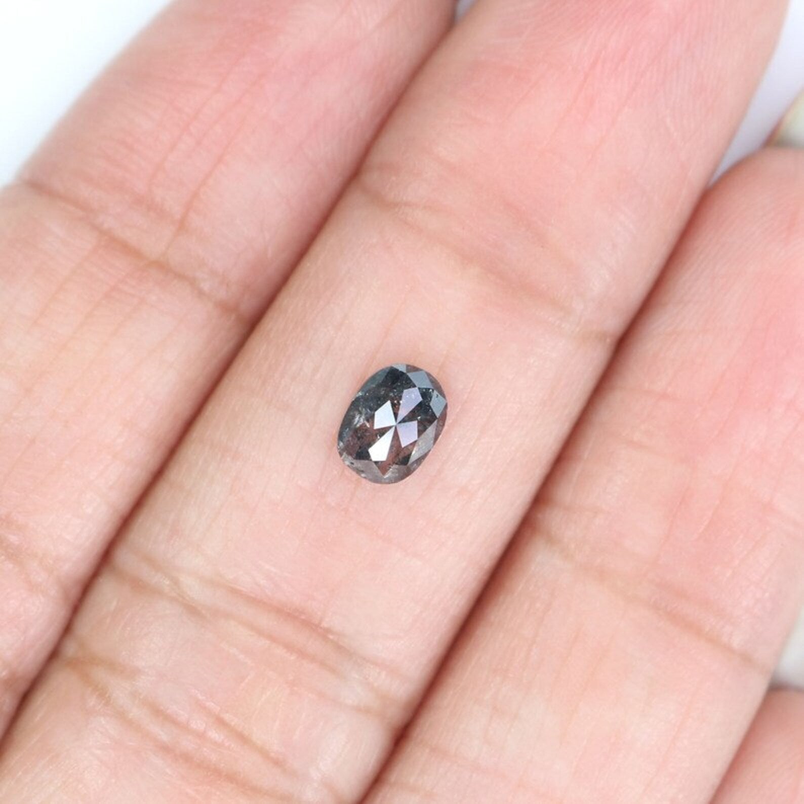 0.53 CT Natural Loose Oval Shape Diamond Salt And Pepper Oval Cut Diamond 5.55 MM Natural Loose Diamond Oval Shape Rose Cut Diamond NQ2048