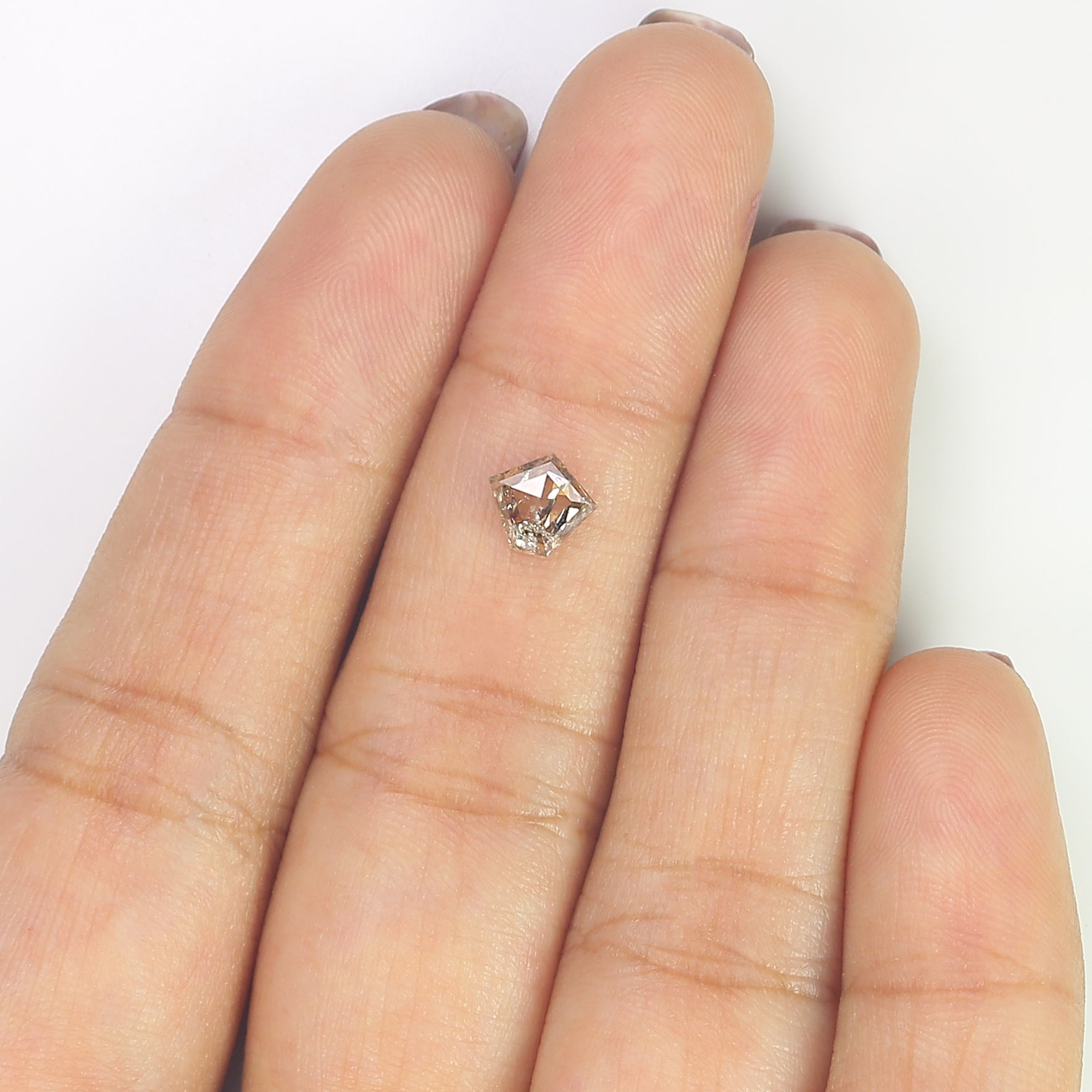 0.63 Ct Natural Loose Pentagon Shape Diamond Brown Color Pentagon Cut Diamond 5.70 MM Natural Brown Diamond Pentagon Rose Cut Diamond LQ044