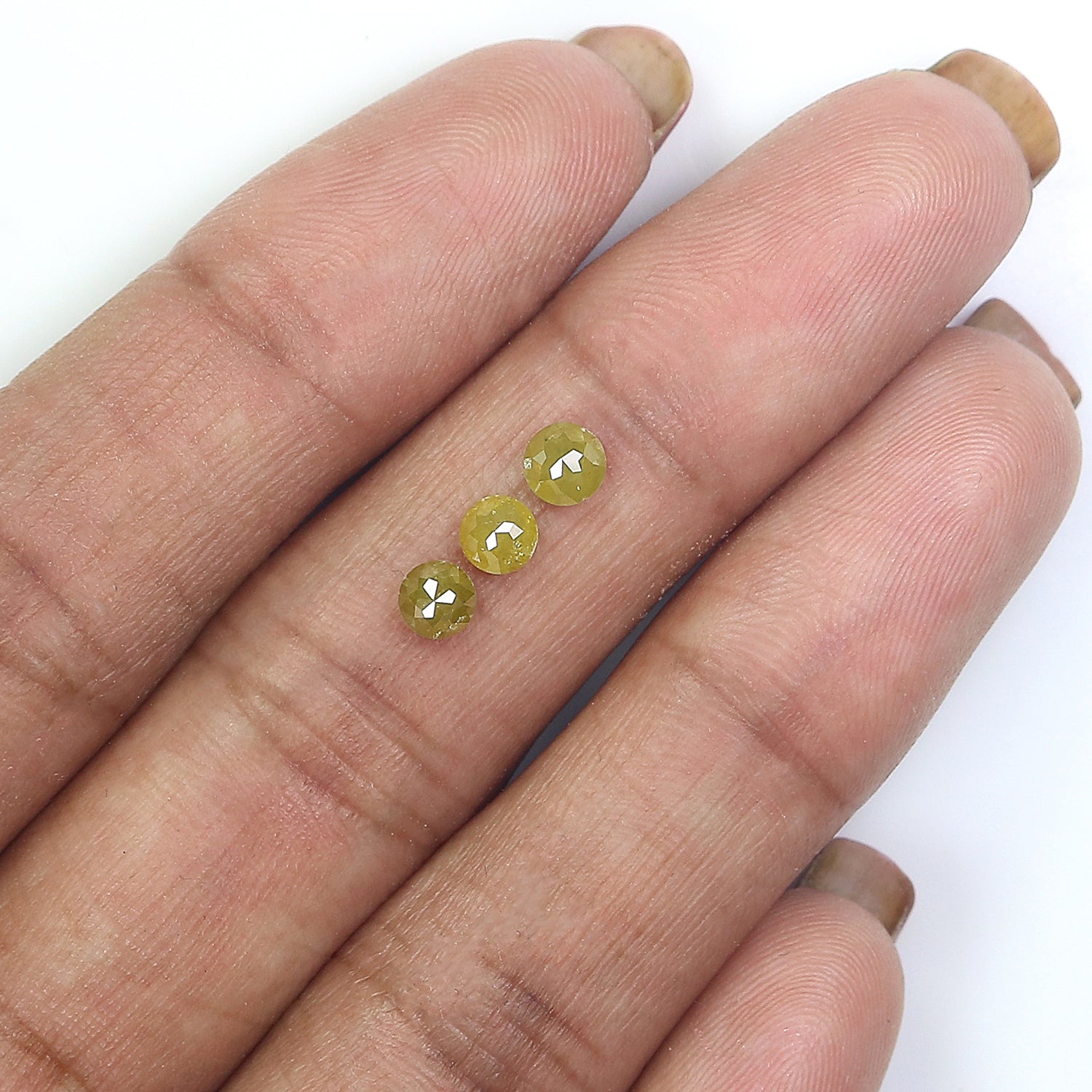 0.98 CT Natural Loose Round Rose Cut Diamond Yellow Color Round Shape Diamond 3.90 MM Natural Yellow Color Round Rose Cut Diamond KQ1227