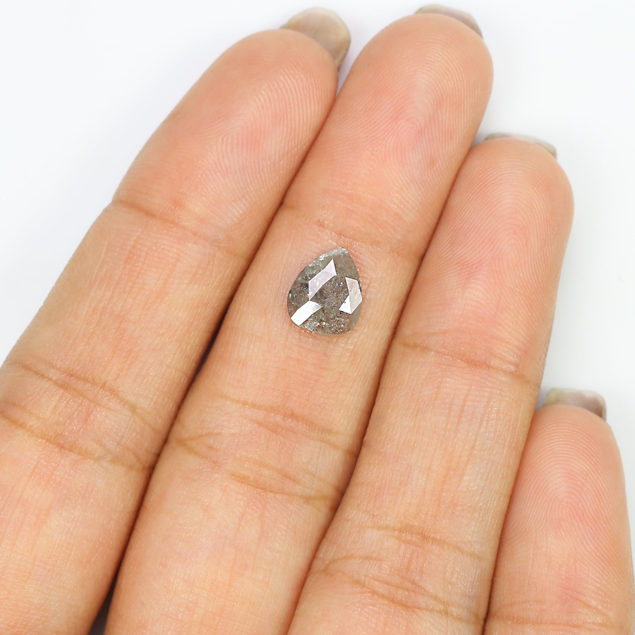 0.85 CT Natural Loose Pear Shape Diamond Grey Color Pear Cut Diamond 8.00 MM Natural Loose Grey Color Diamond Pear Rose Cut Diamond LQ6982