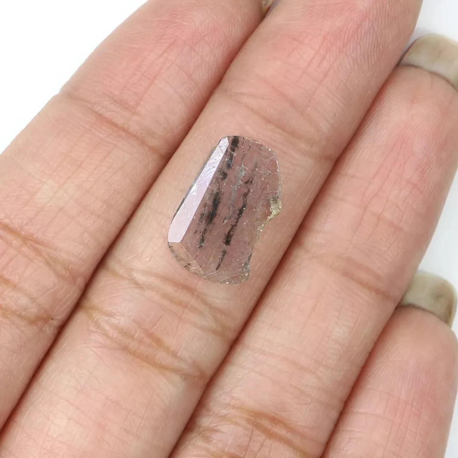 0.88 Ct Natural Loose Slice Shape Diamond Salt And Pepper Slice Diamond 14.10 MM Natural Diamond Black Grey Color Slice Cut Diamond NQ610